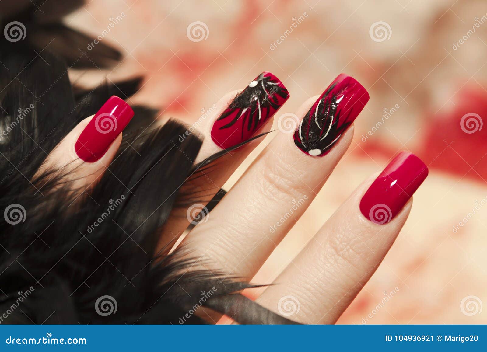длинные красные ногти фото