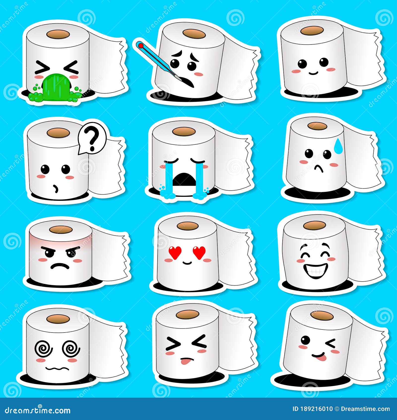 Happy Smiling Toilet Paper Character Stock Vector Illustration of