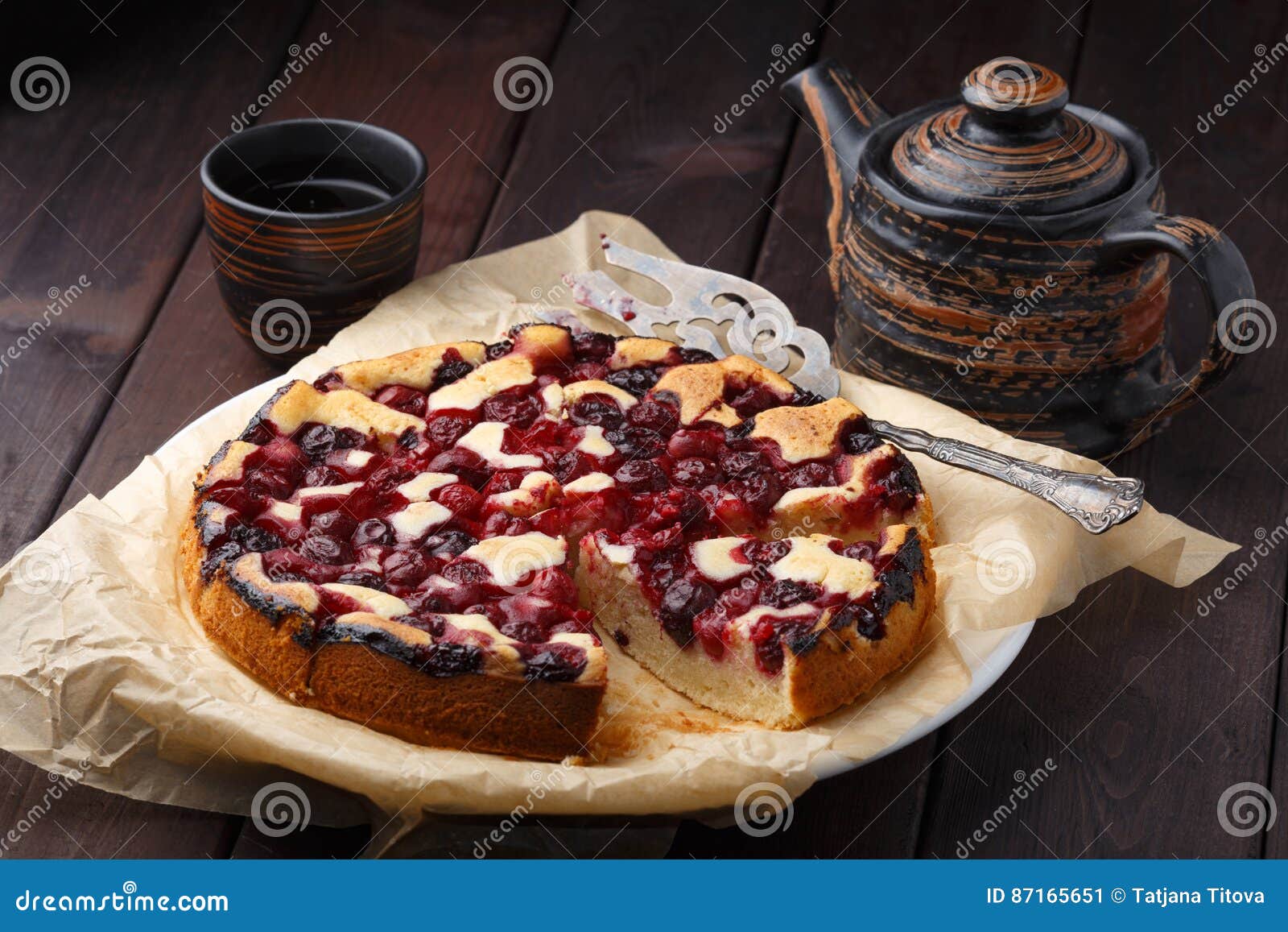 Чай с вишневым пирогом