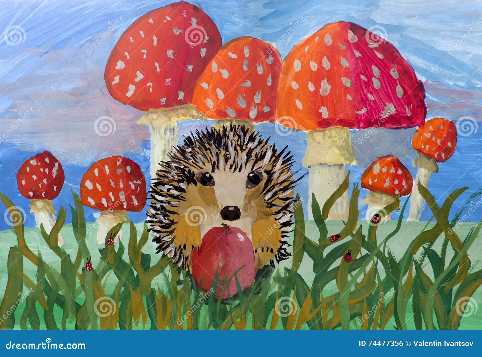 Рисование для детей грибы осенью