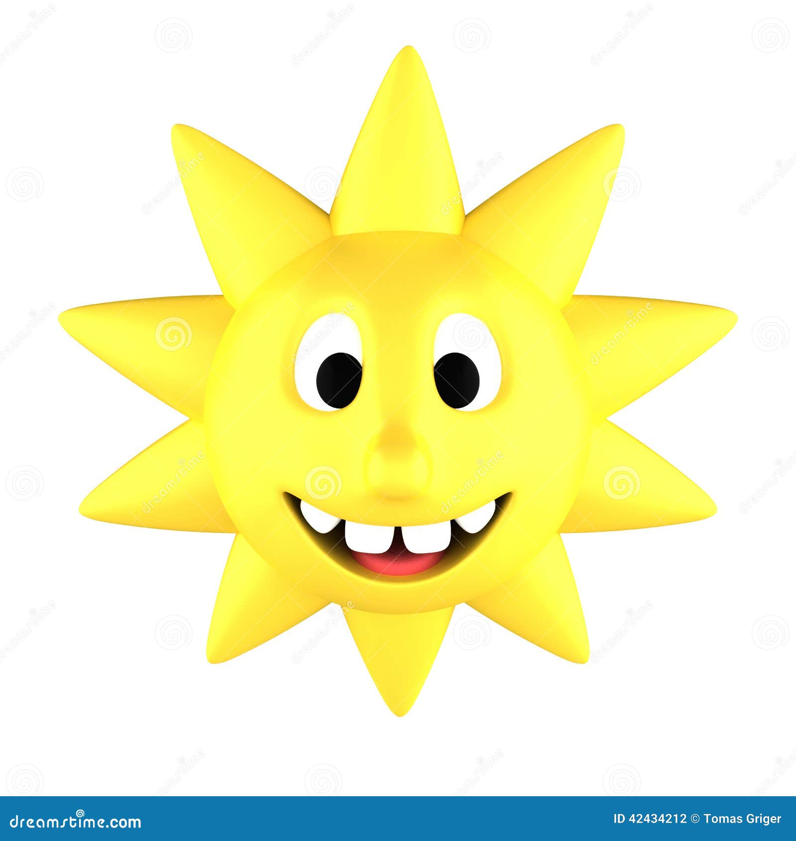 Желтый усмехаться солнца. Желтое солнце усмехаясь показывающ зубы, изолированные на белой предпосылке
