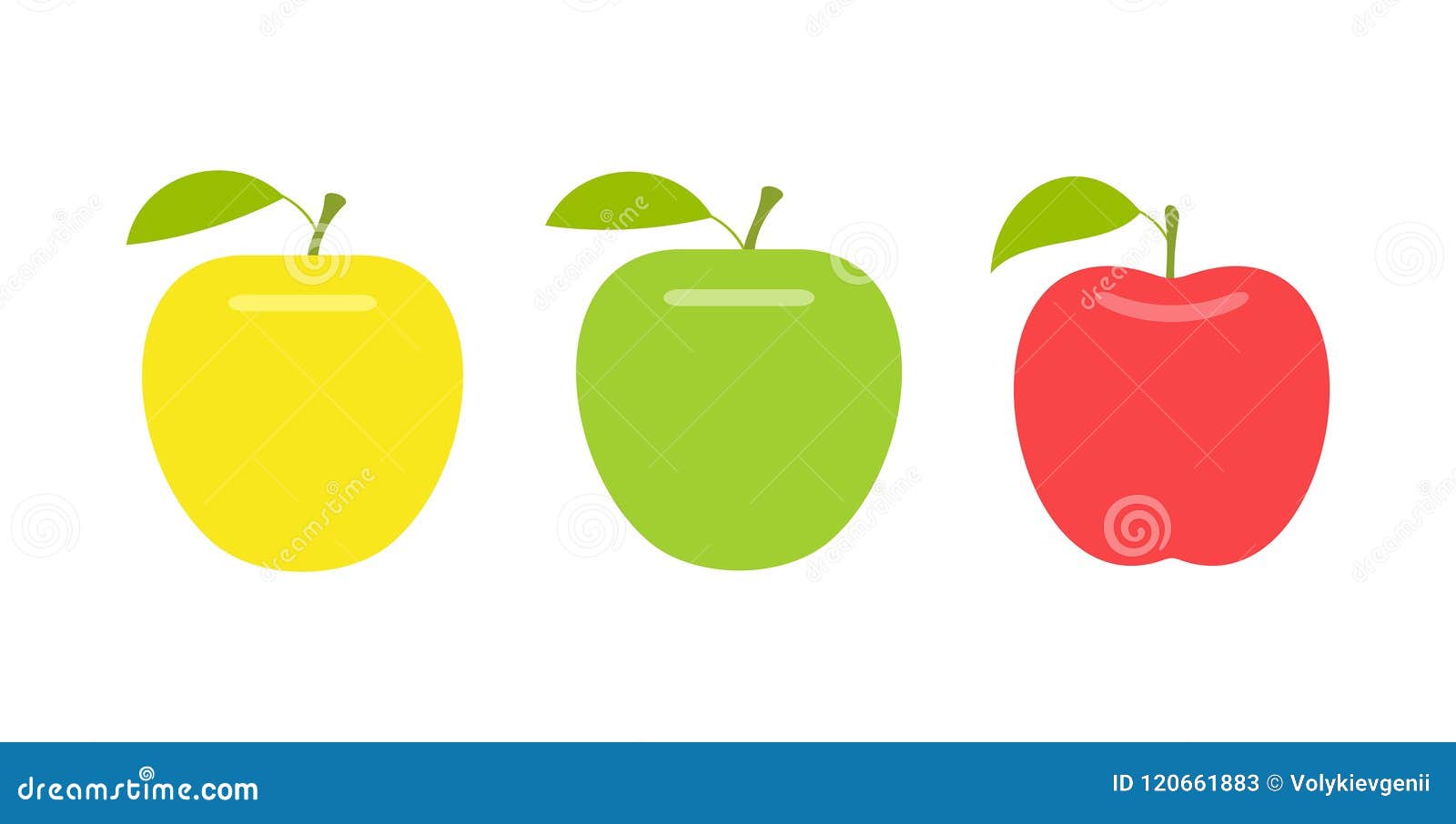 Раздаточный материал яблоки зеленые, красные, желтые
