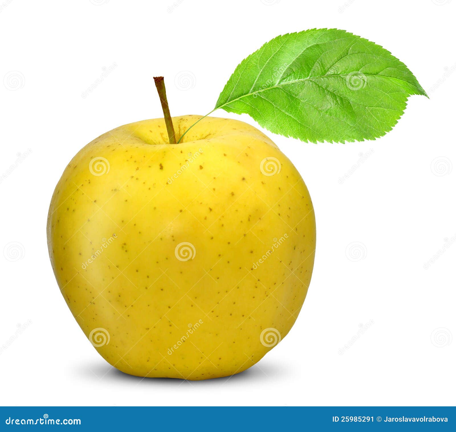 Желтое яблоко на прозрачном фоне
