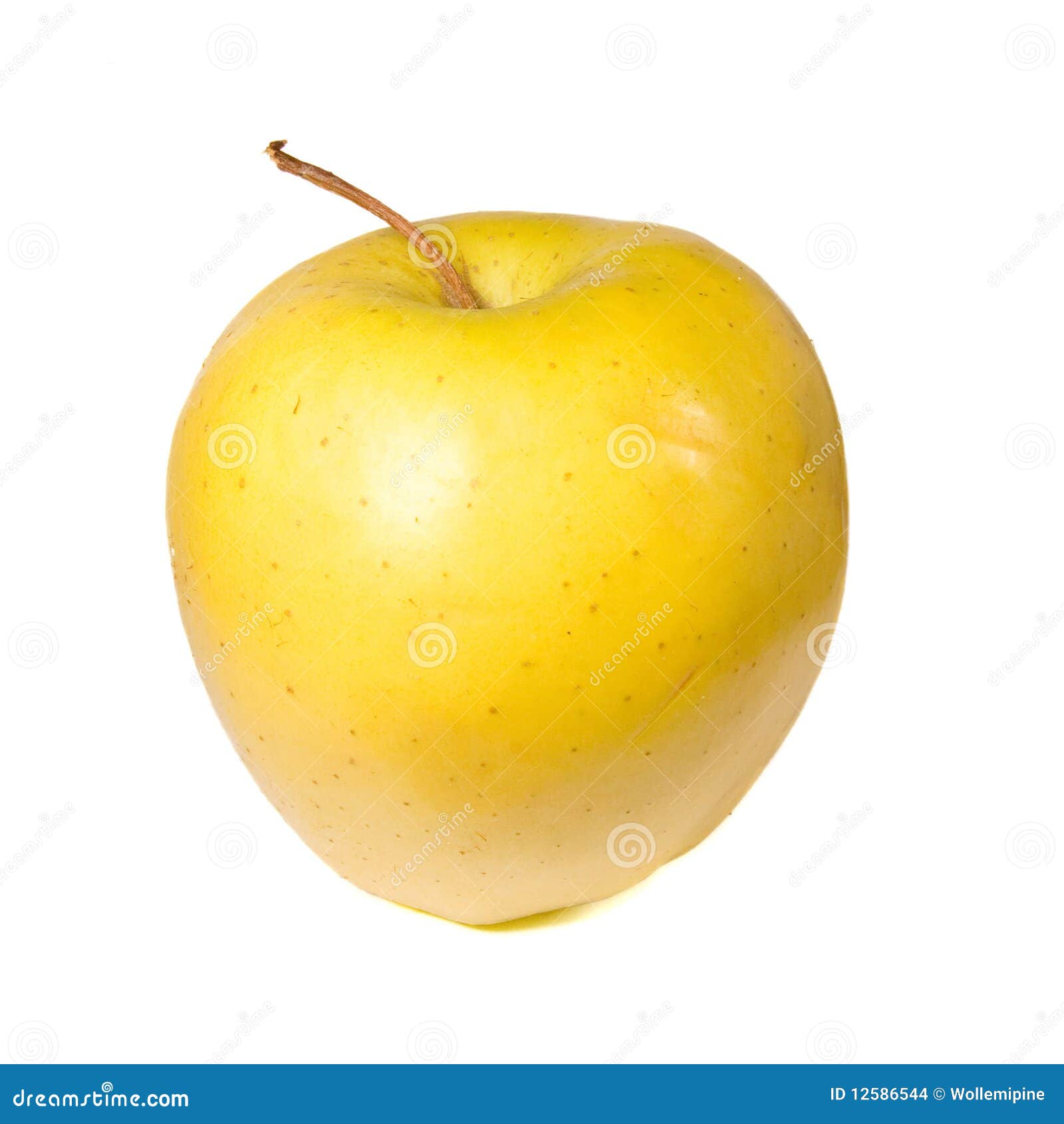 Желтое яблоко без фона