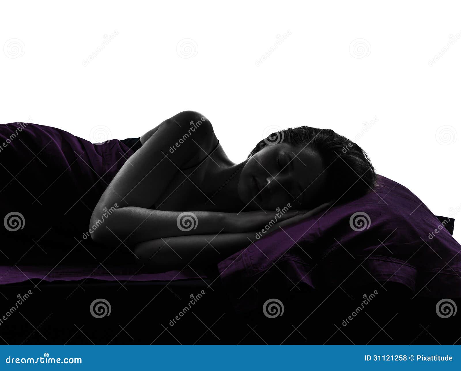 Спящая женщина силуэт
