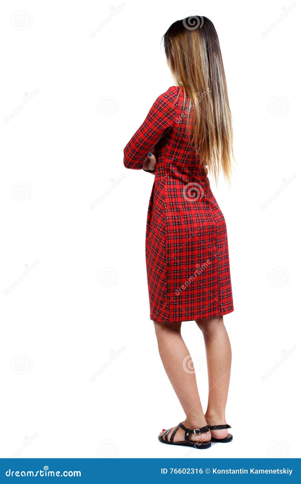 Задний взгляд стоять молодая красивейшая женщина Стоковое Фото ...