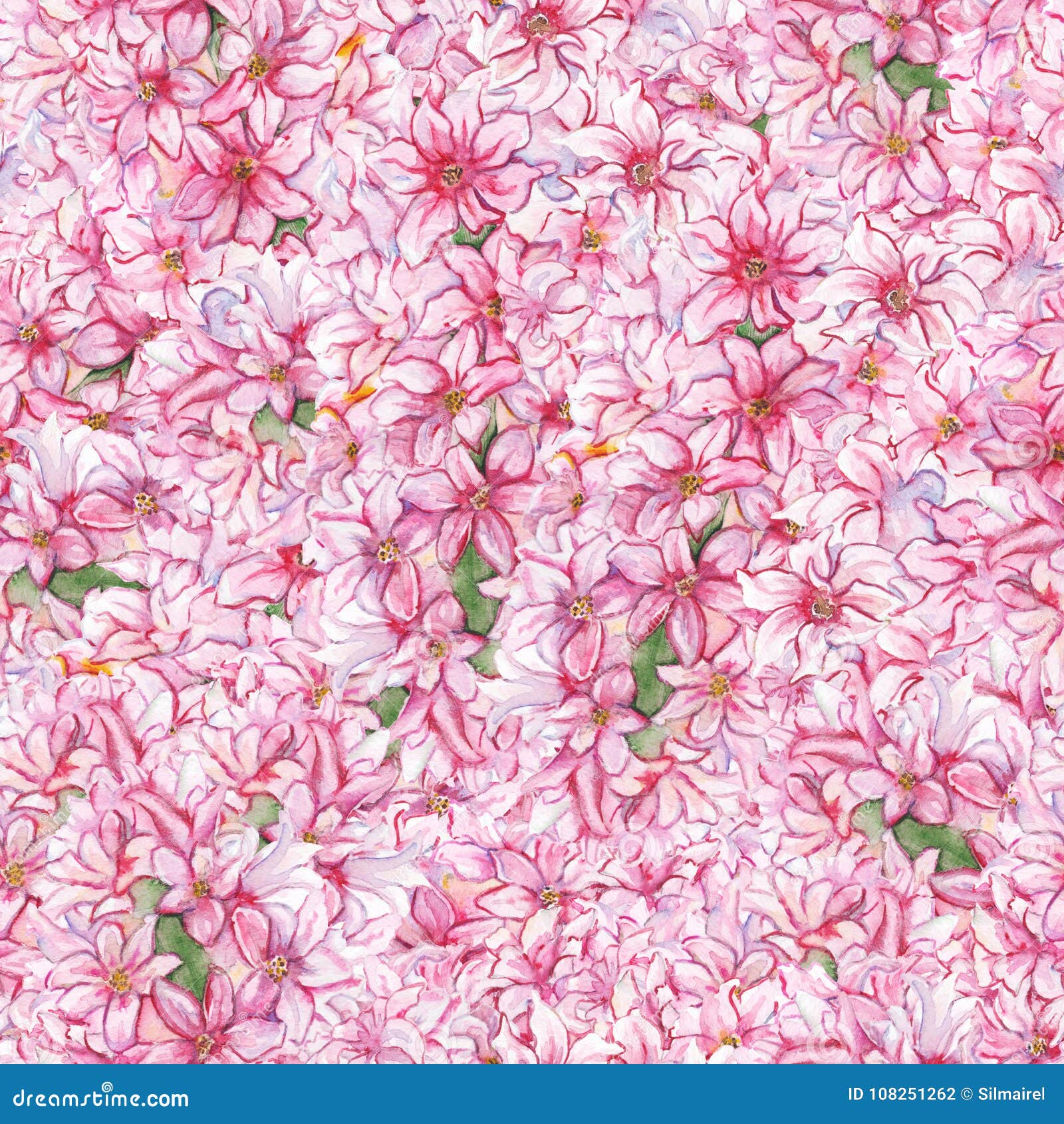 Завода природы цветка гиацинта акварели предпосылка текстуры картины ...