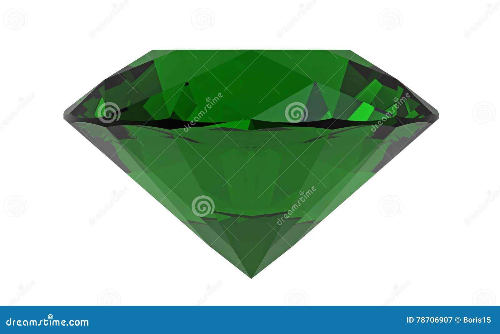 Зеленый диамант, изумруд, перевод 3D Иллюстрация штока - иллюстрации ...