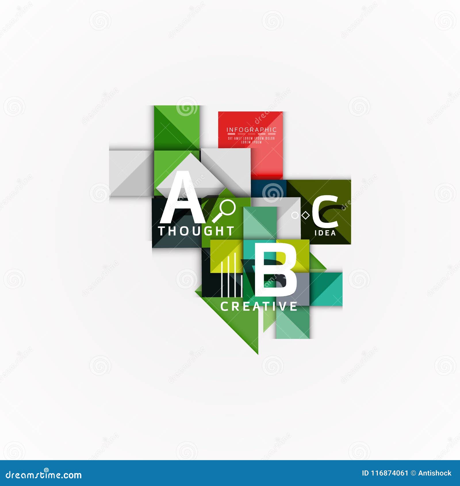 Знамена абстрактного геометрического варианта Infographic, процесс ...