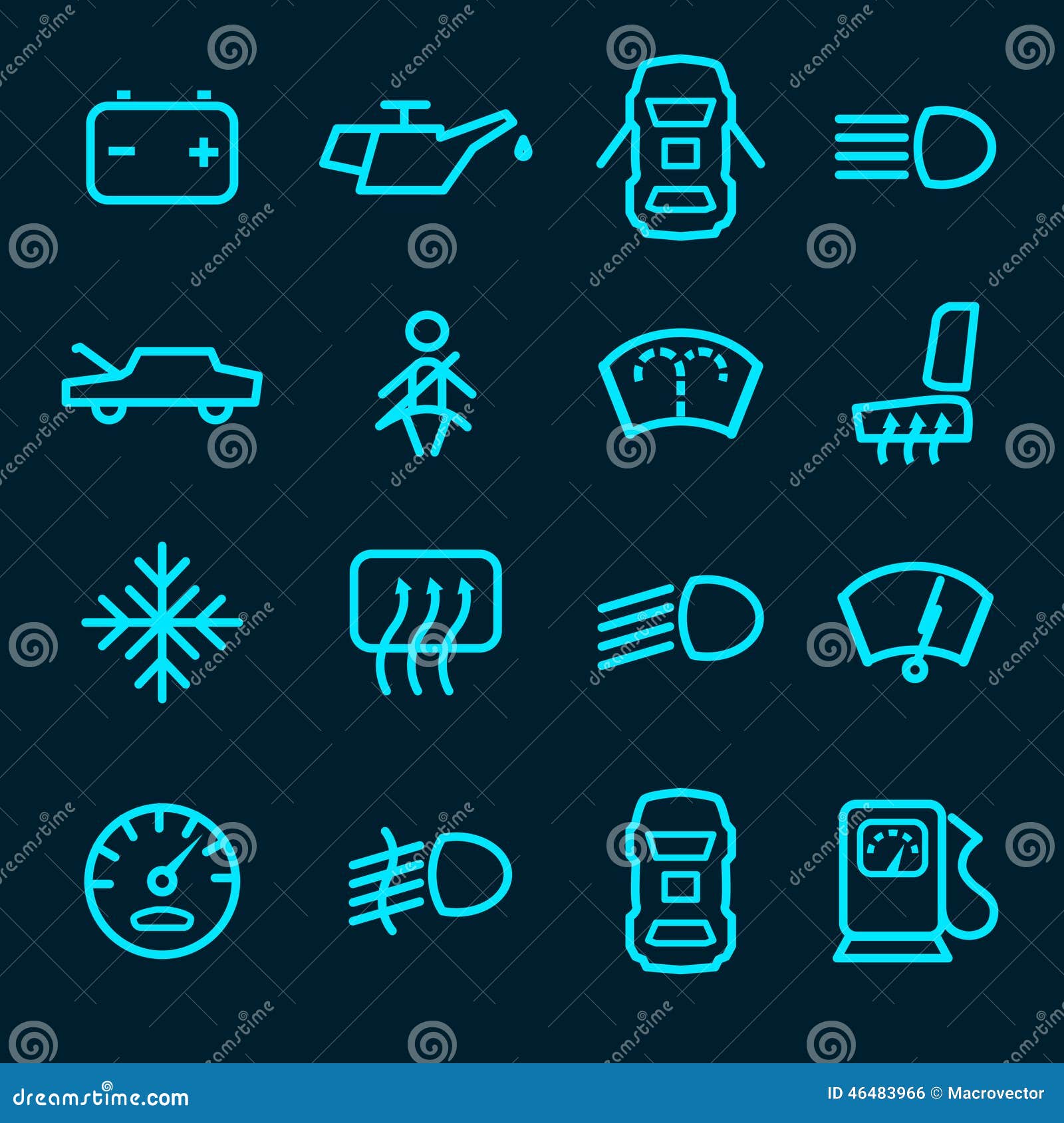 Значки приборной панели автомобиля Иллюстрация вектора - иллюстрации ...