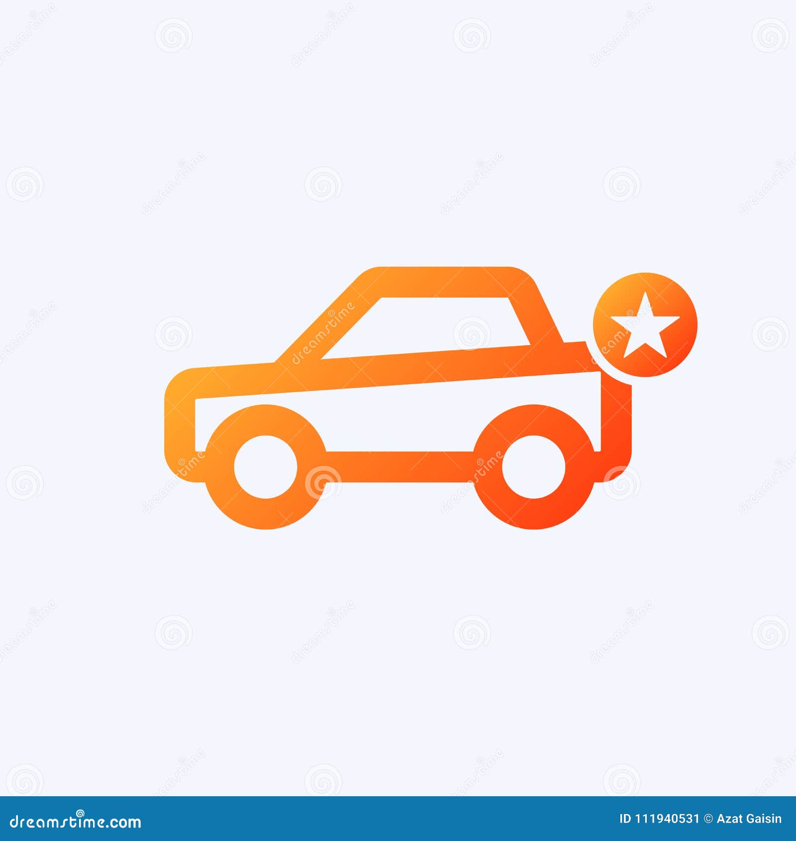 Значок автомобиля с знаком звезды Значок автомобиля и самый лучший, любимый, классифицируя символ зацепляет икону