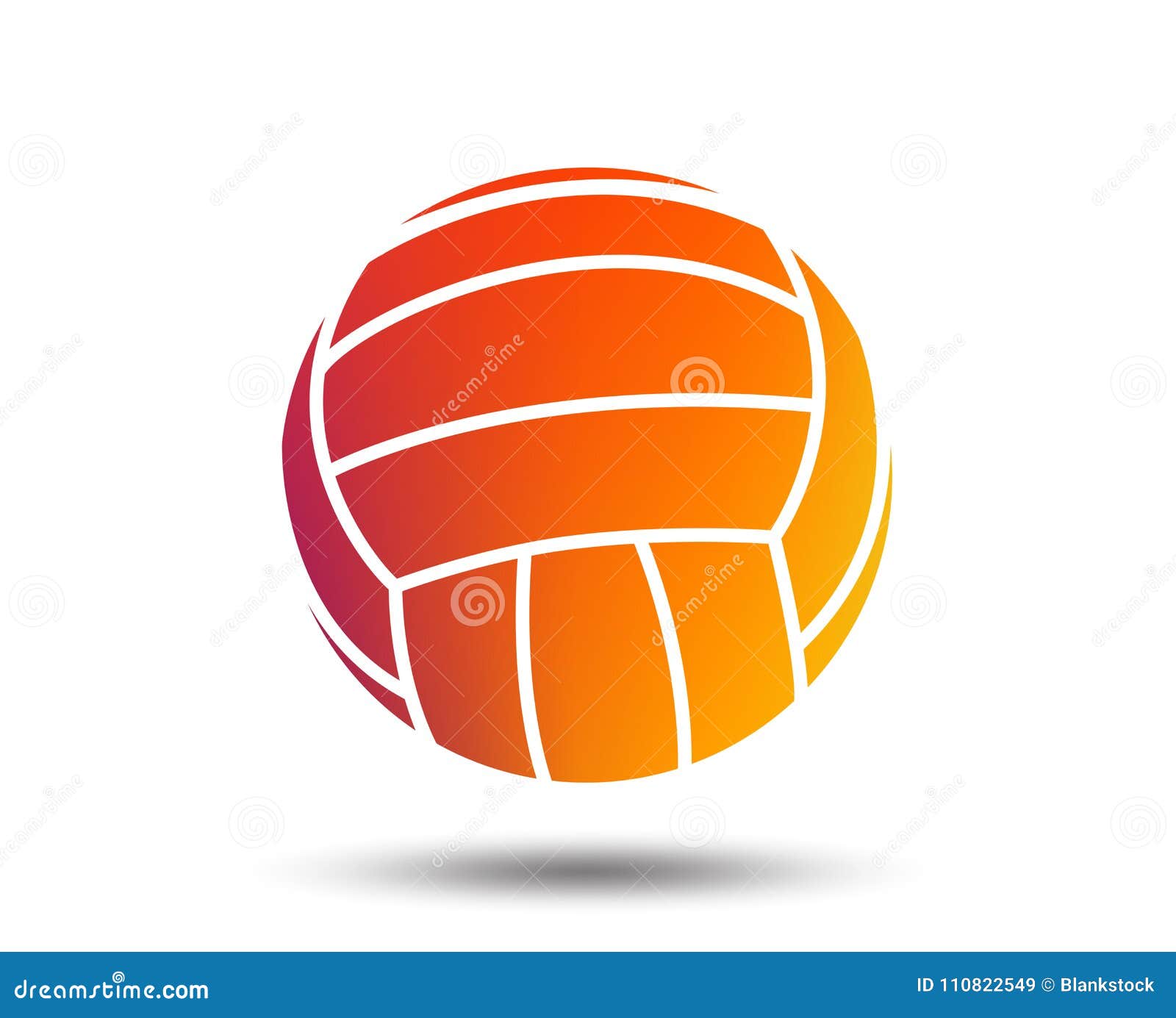 Значок знака волейбола Символ спорта пляжа Запачканный элемент дизайна градиента Яркий графический плоский значок вектор