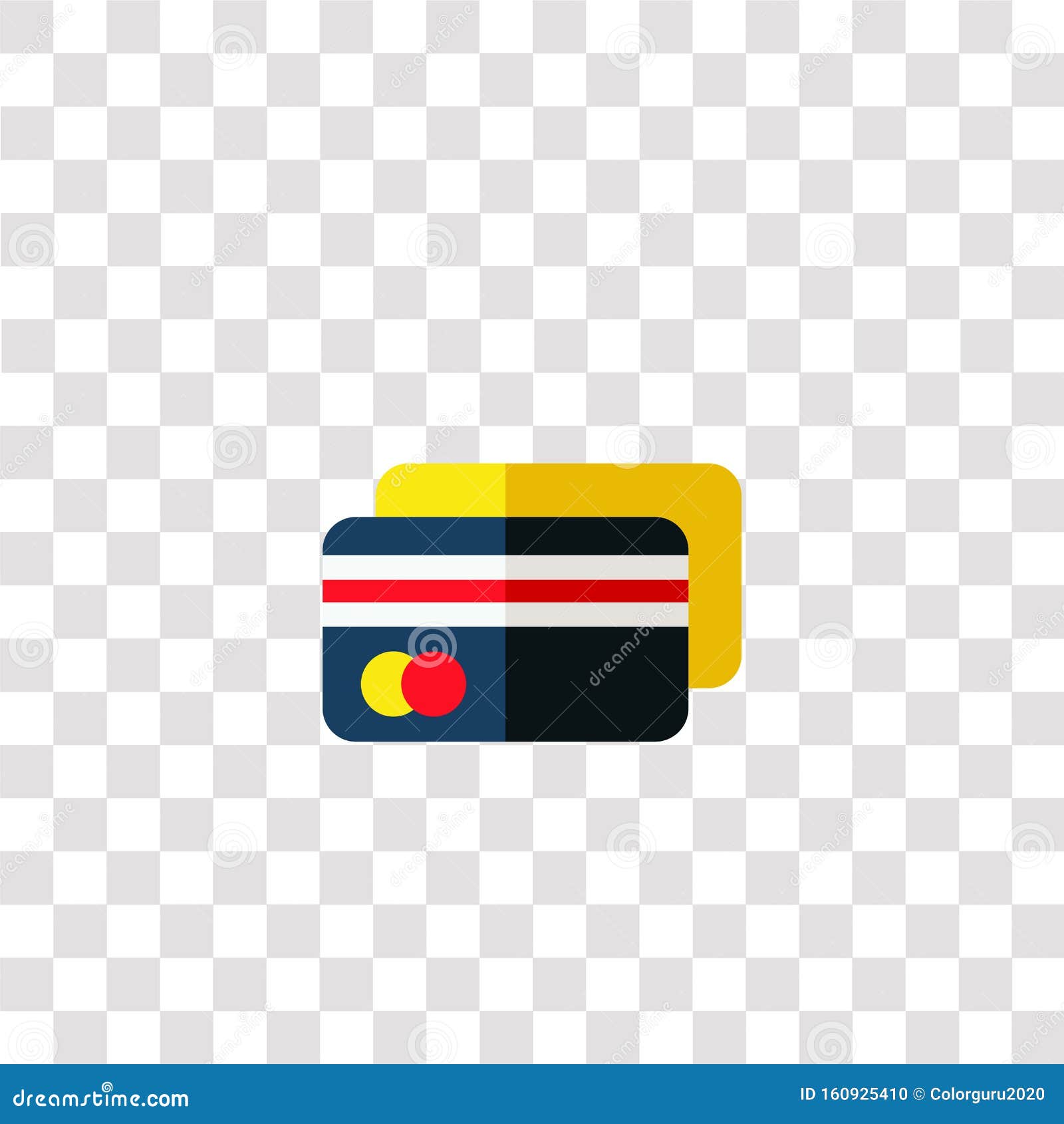 значок кредитной карты и символ значок цвета кредитной карты для разработки веб-сайтов и мобильных приложений Простой элемент из коллекции роскошных магазинов, изолированной на черном фоне