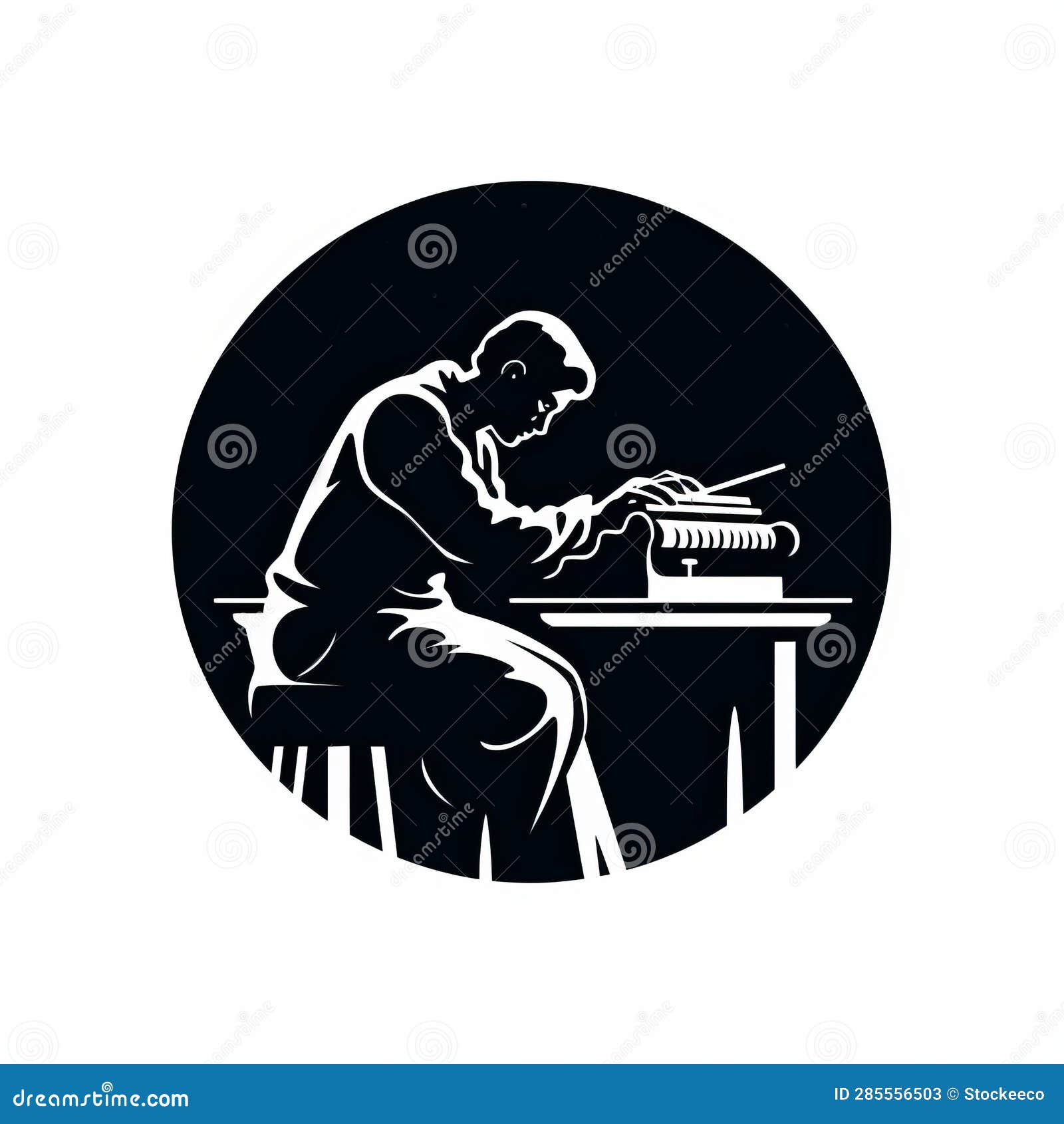 значок минималистского писателя : герметичная эмблема Иллюстрация штока ...