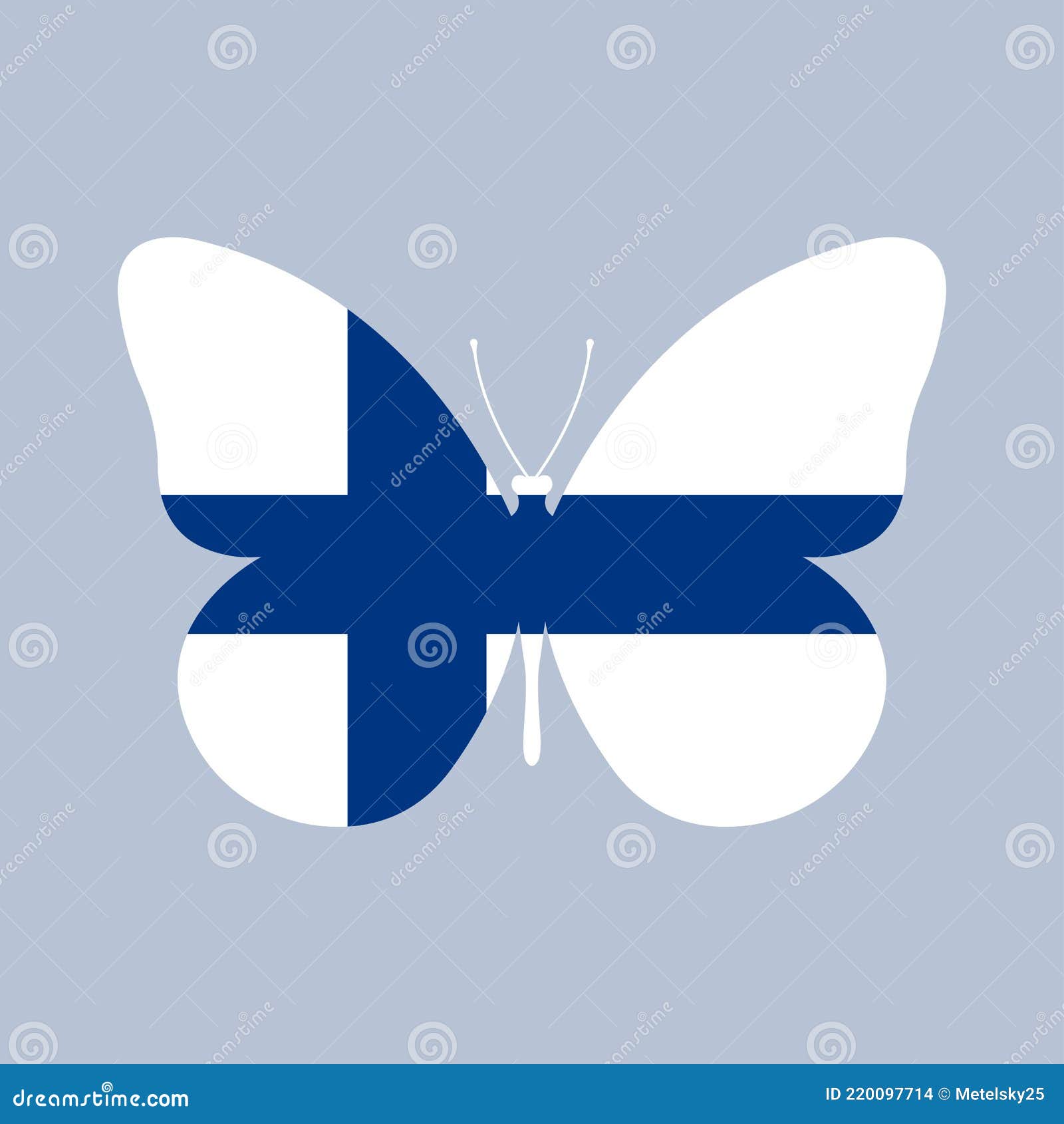 значок флага финляндии в форме бабочки. национальный символ финляндии ...