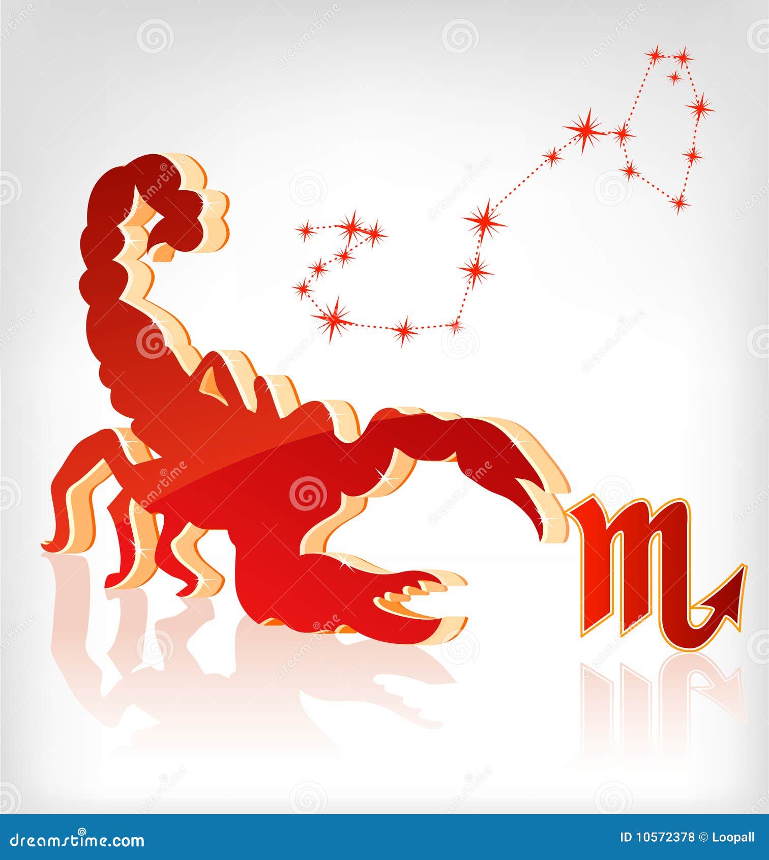 Скорпион знак зодиака красный