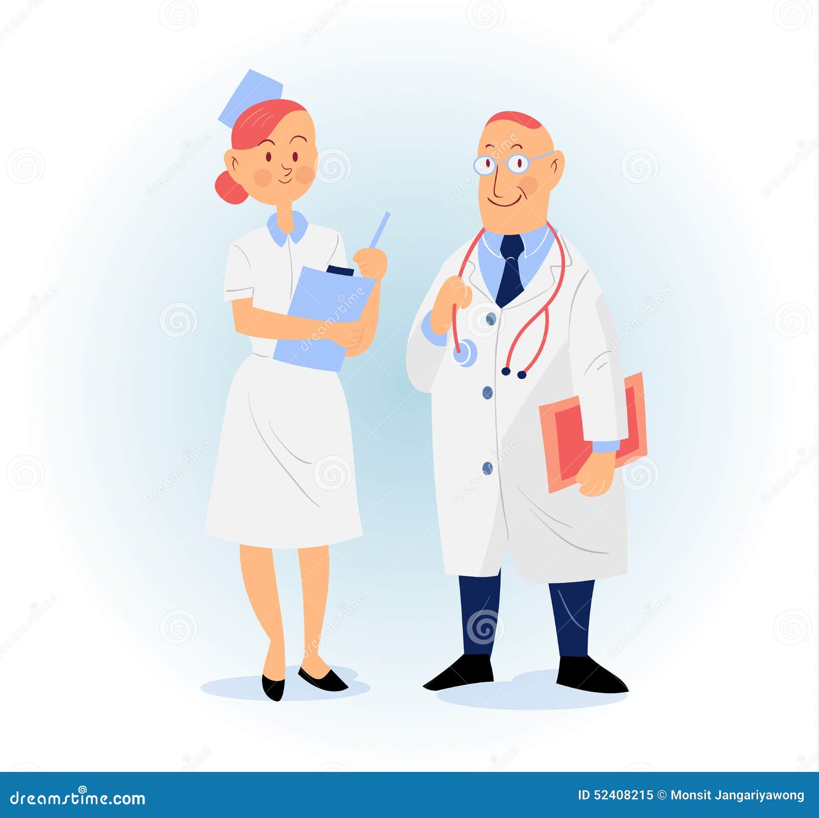 Иллюстрация врачи и медсестры