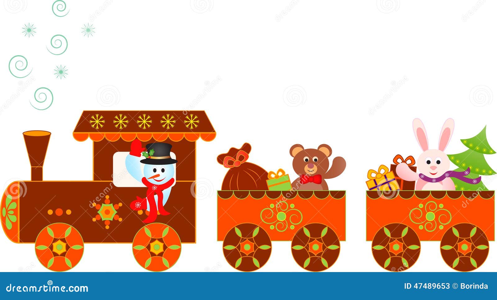 Снеговик на поезде