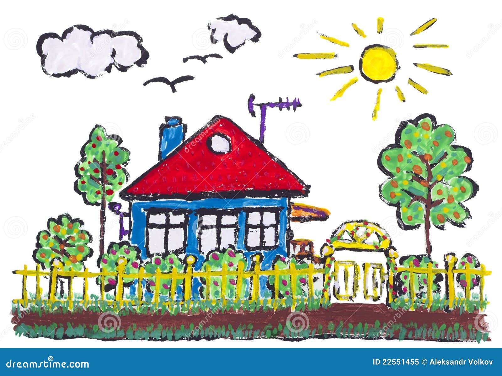 Деревенский дом рисование в детском саду