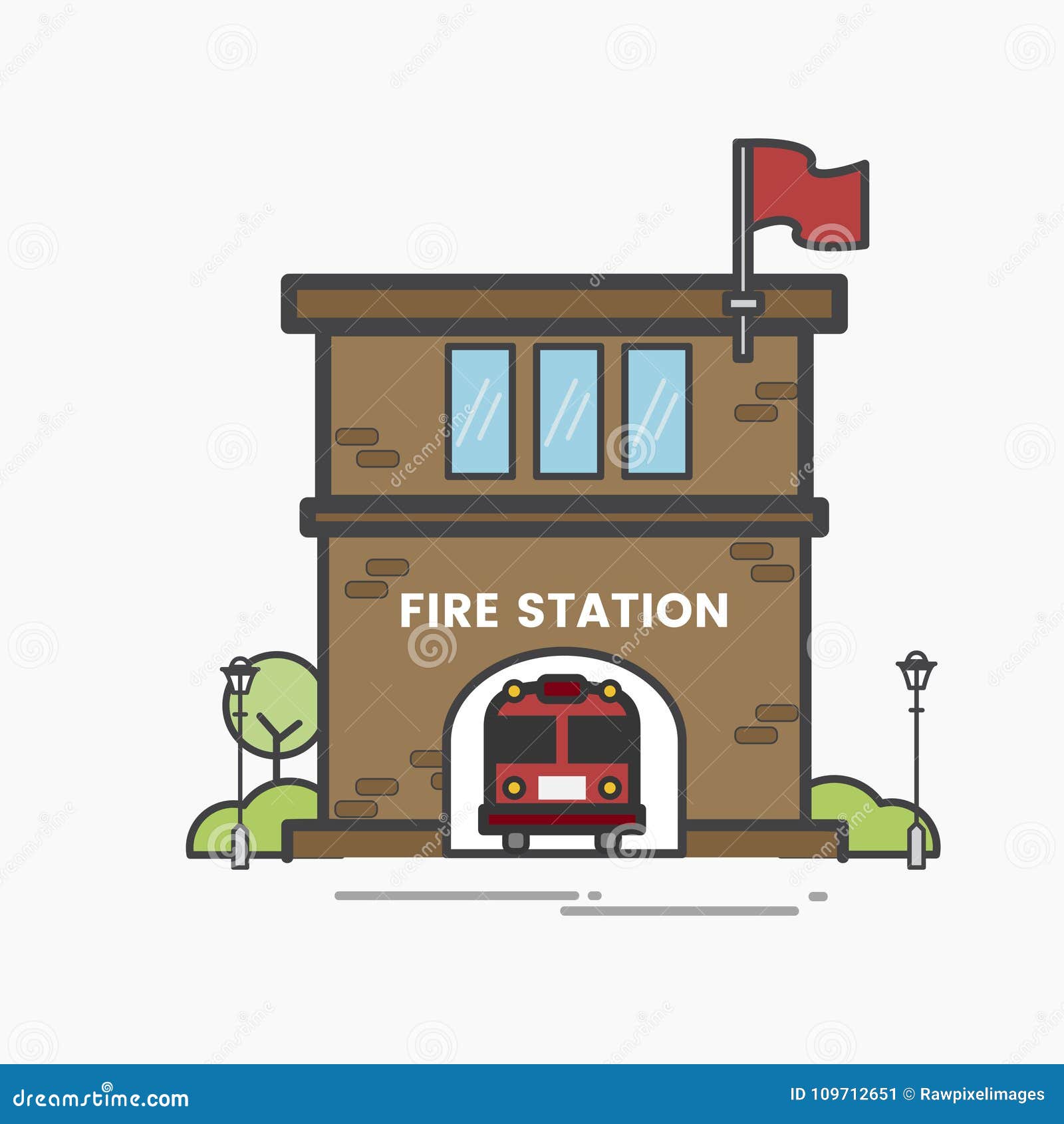 Пожарная станция фасад рисунок