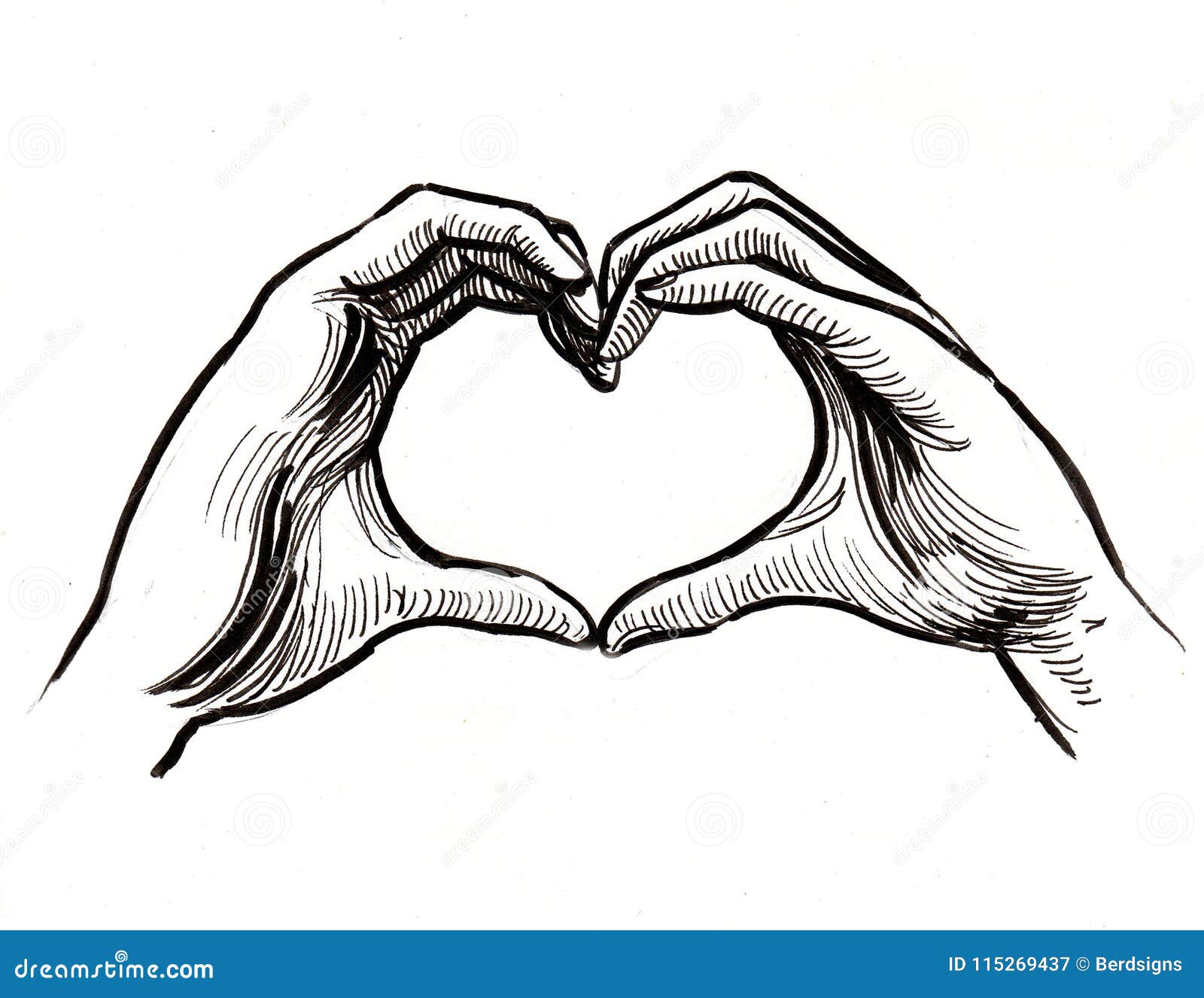 Иллюстрация форма сердце из рук