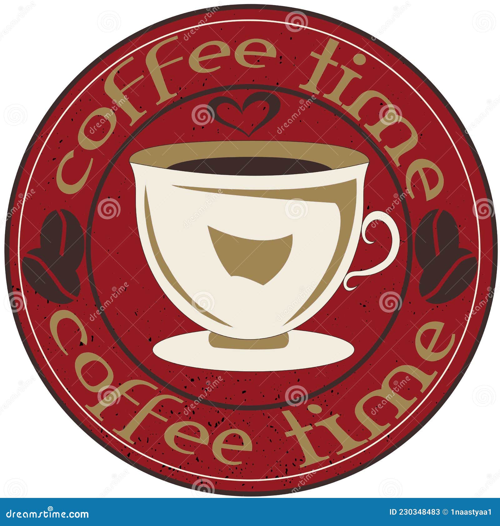 Illustration, Poster, Logo, Banner, Postcard, Sticker, Time for Coffee