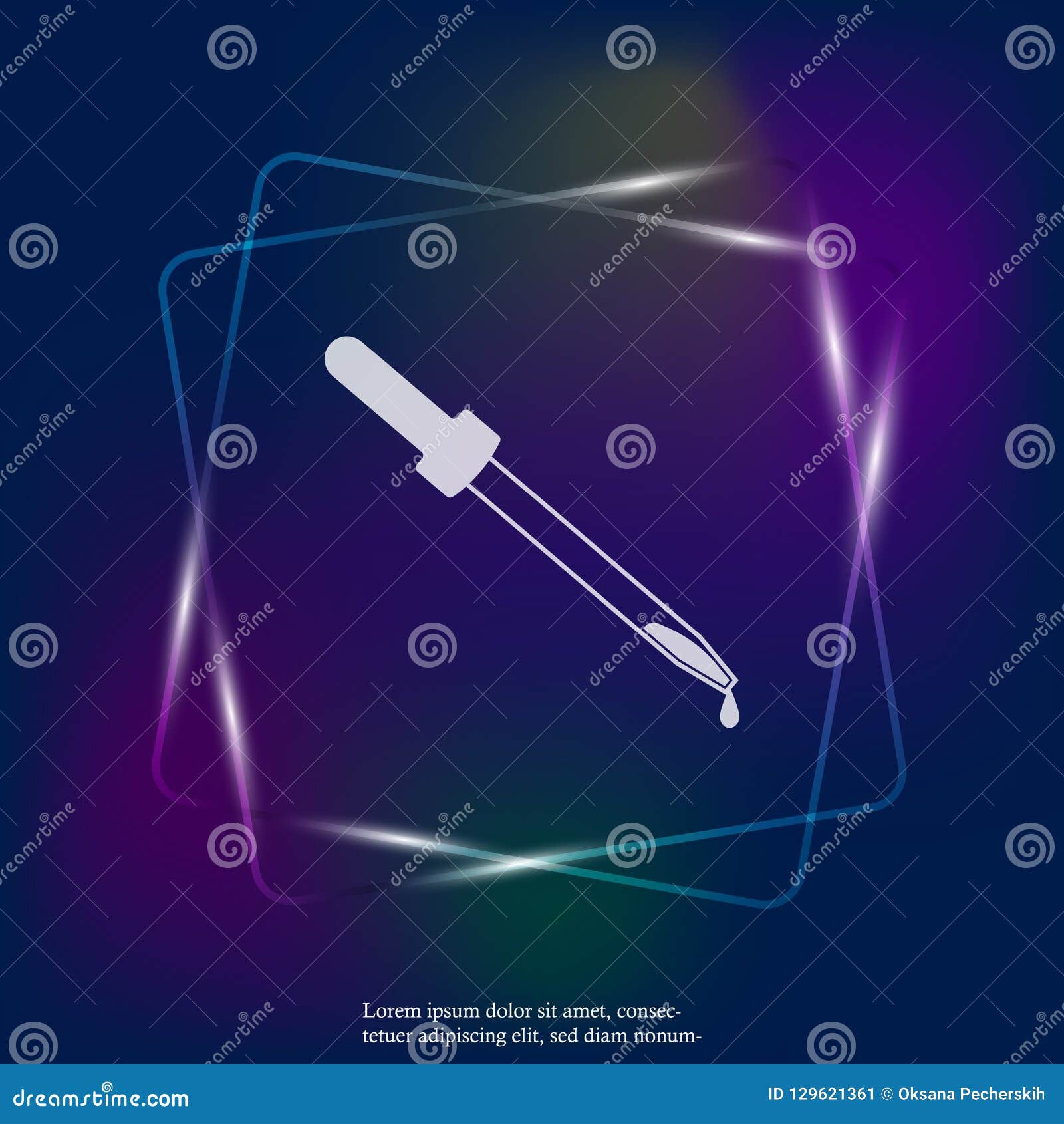 Капельница изображения неонового света вектора Значок пипетки вектора Наслаивает gro. Капельница изображения неонового света вектора Значок пипетки вектора Слои собранные для легкой редактируя иллюстрации конструируйте ваше