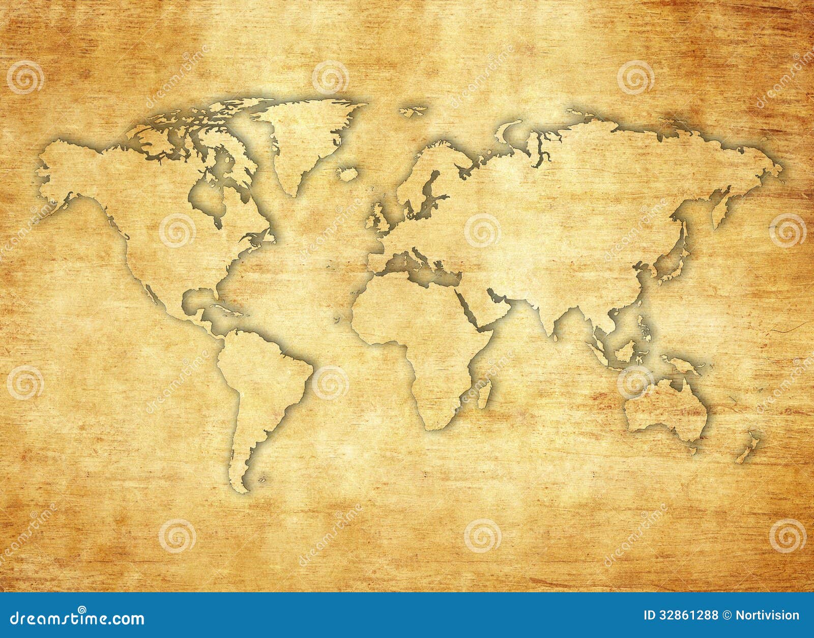 Карта мира на пергаменте