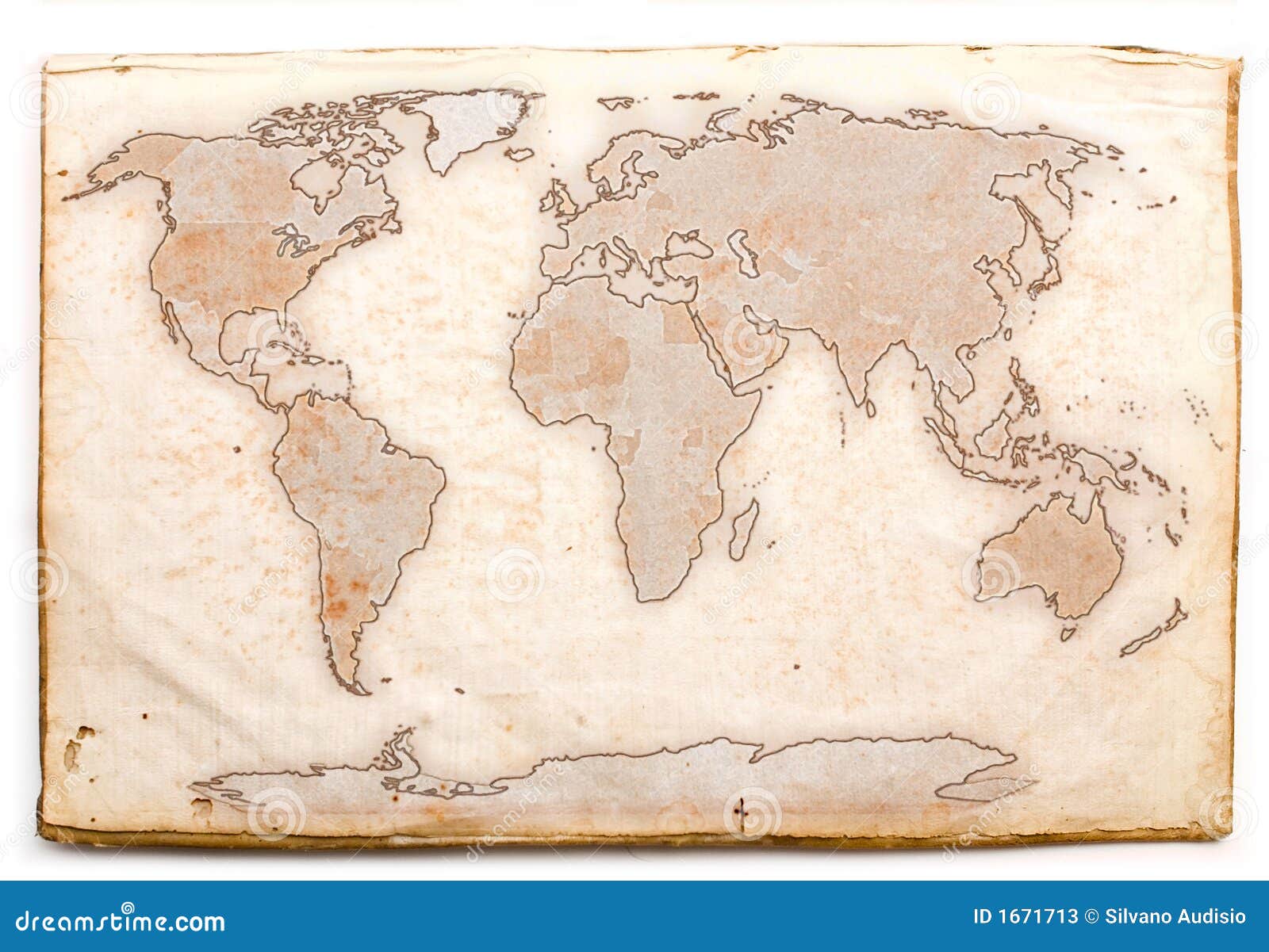 Карта мира на старой бумаге