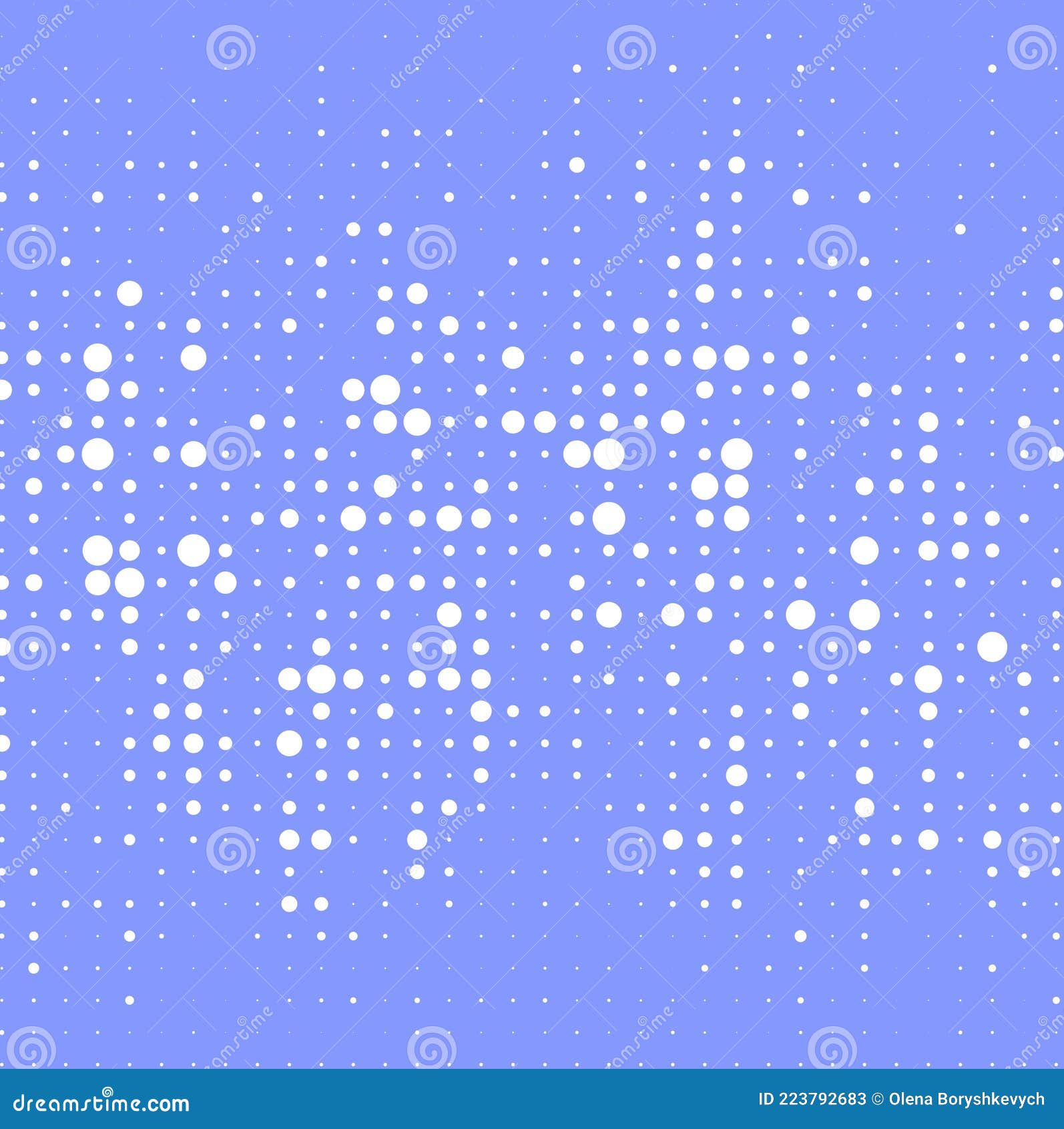 Pattern with White Dots on Blue Background Stock Illustration