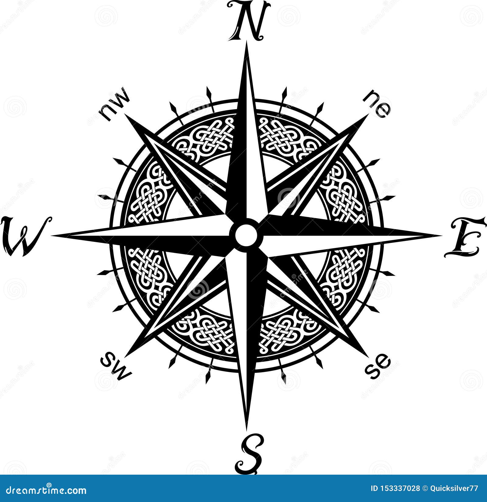 Тату эскиз компас Кельтский