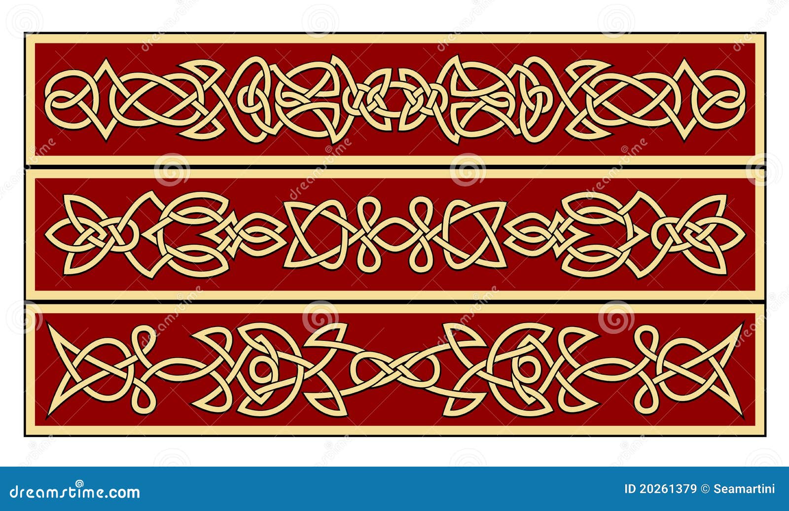 Кельтский классический орнамент в полосе