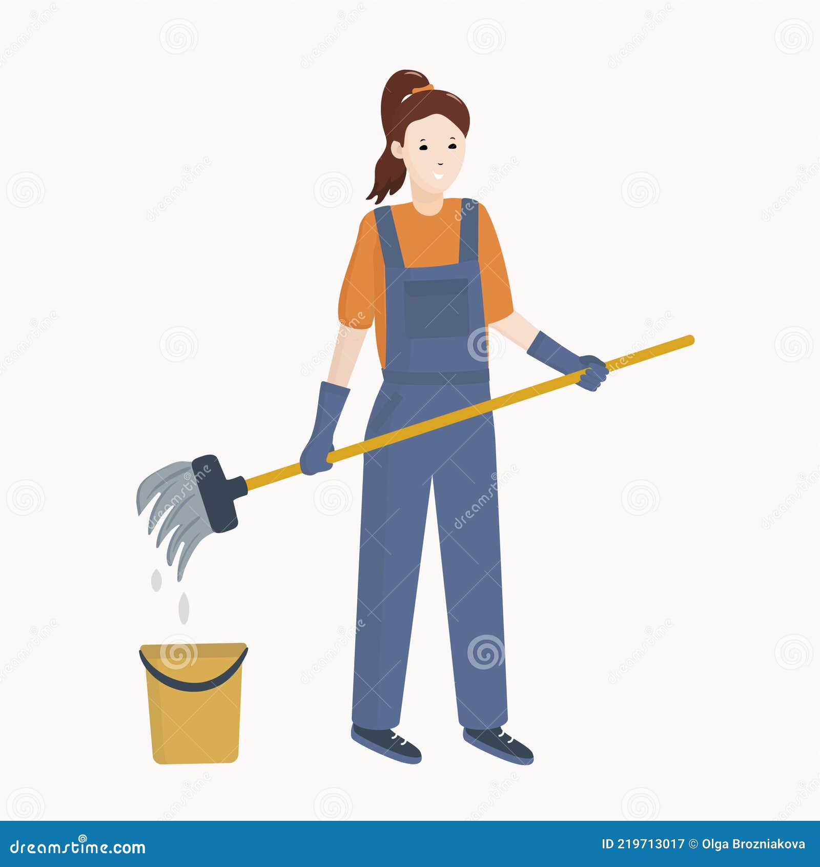 Cleaning Workers. Professional Cleaning Staff, Domestic Cleaner Worker