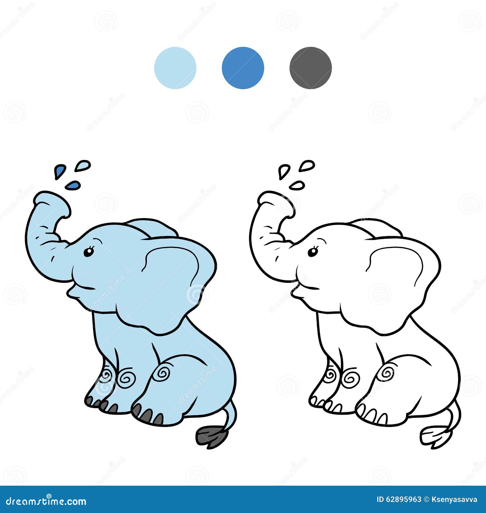 Раскраска слон – Математические картинки