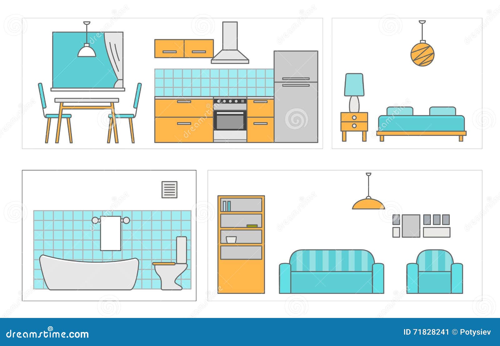 Мебель Flat Style illustration