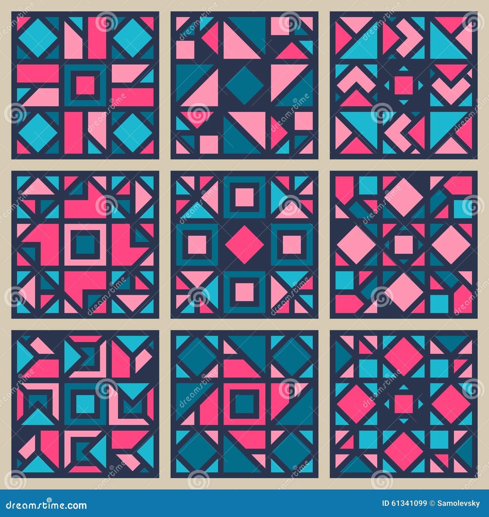 Сетчатый геометрический орнамент в квадрате