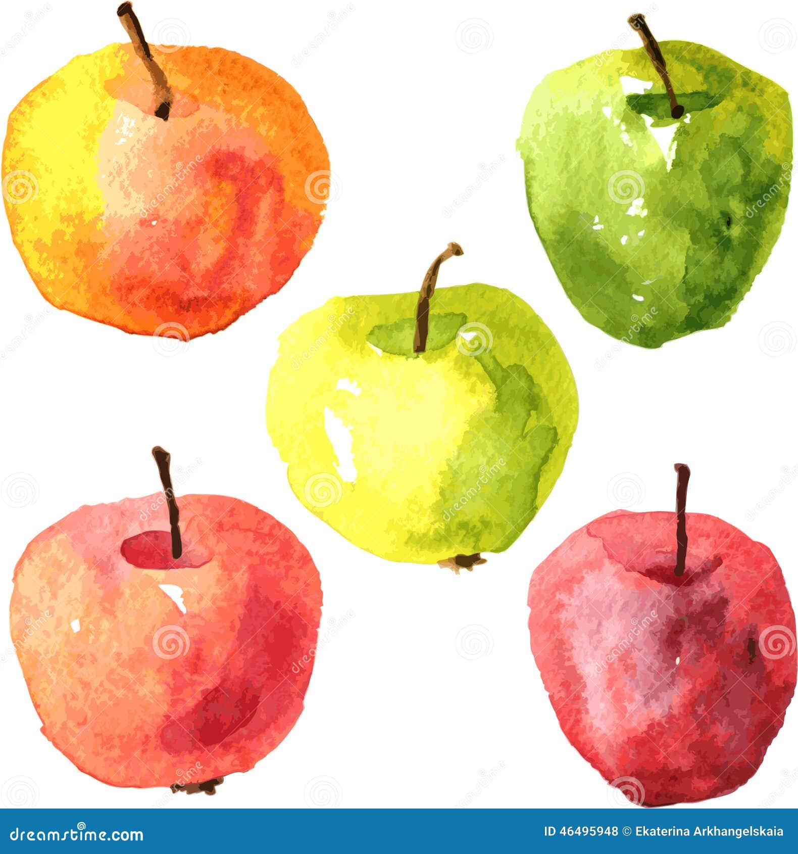 Рисование яблока акварелью для детей