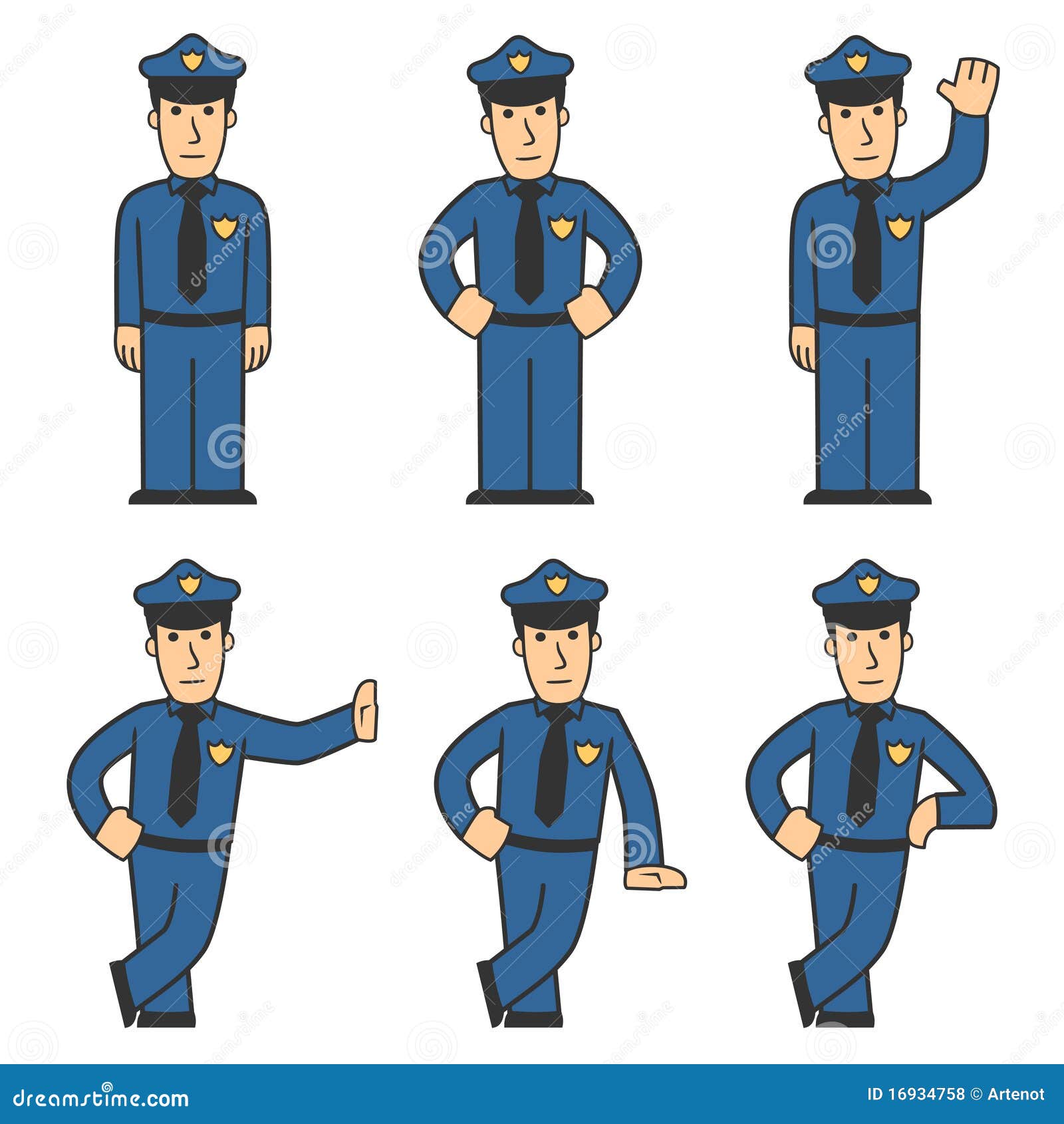 Схема рисования полицейского