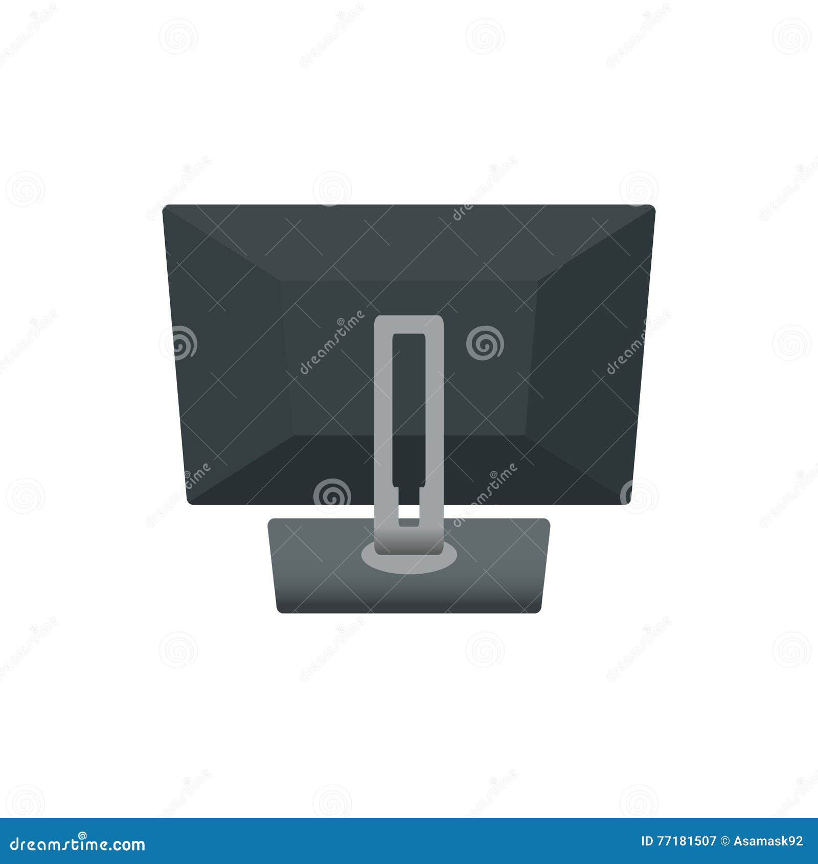 Компьтер-книжка тетради монитора компьютера, задняя сторона телевидения Иллюстрация вектора значка На белой предпосылке