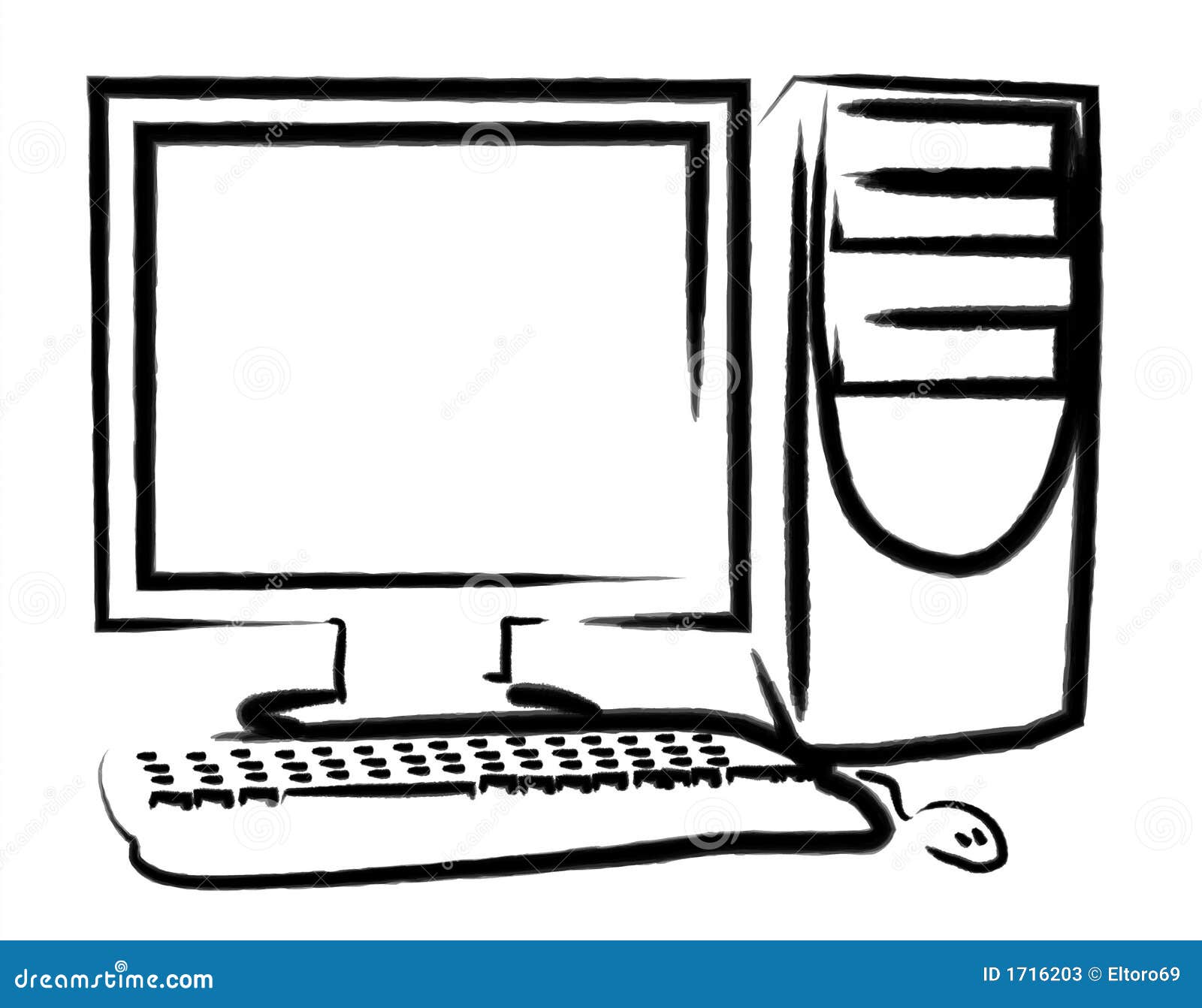 Компьютер с мышкой и клавиатурой рисунок