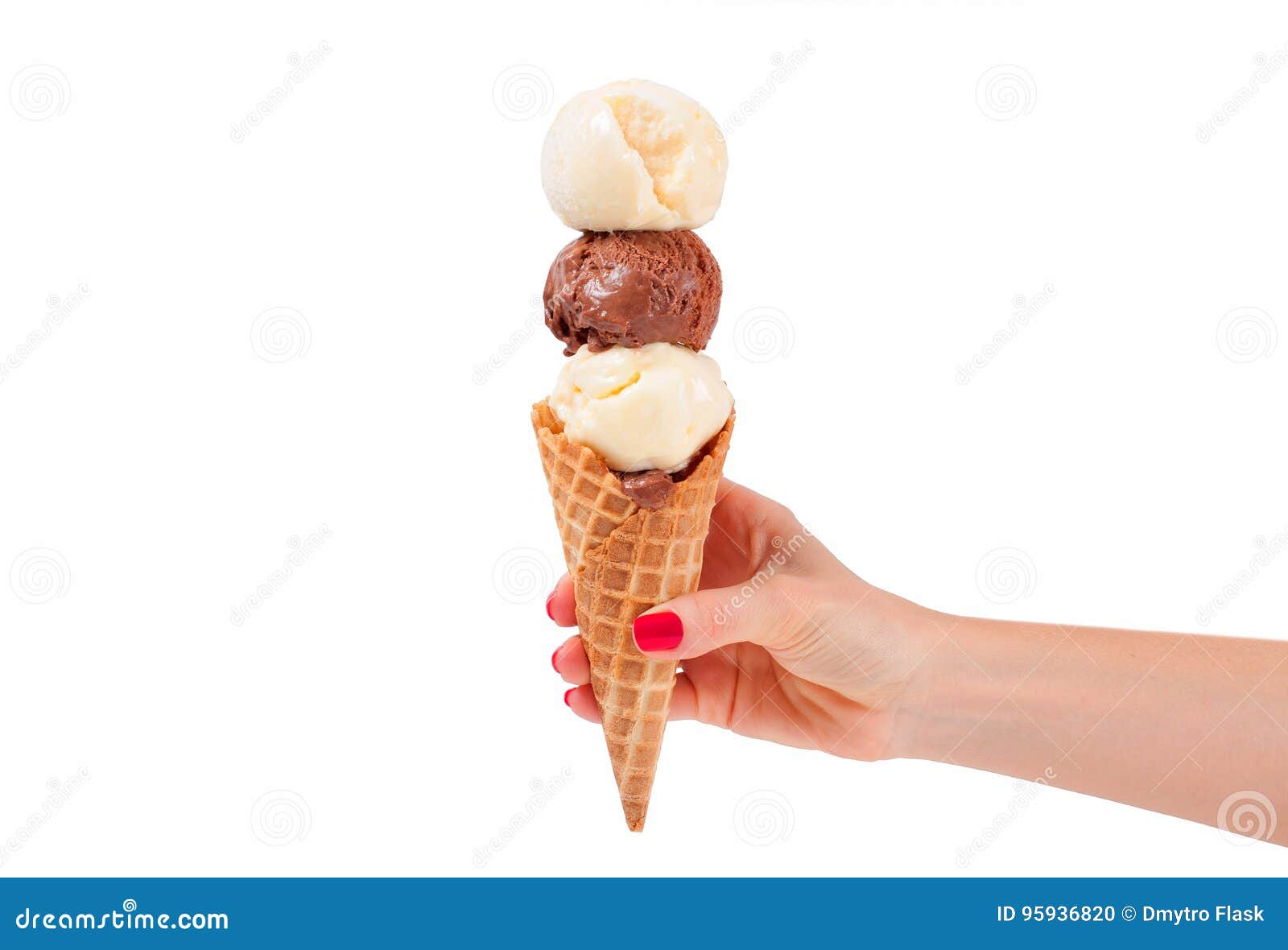 Конус мороженного шоколада и ванили на белой предпосылке Стоковое Фото ...