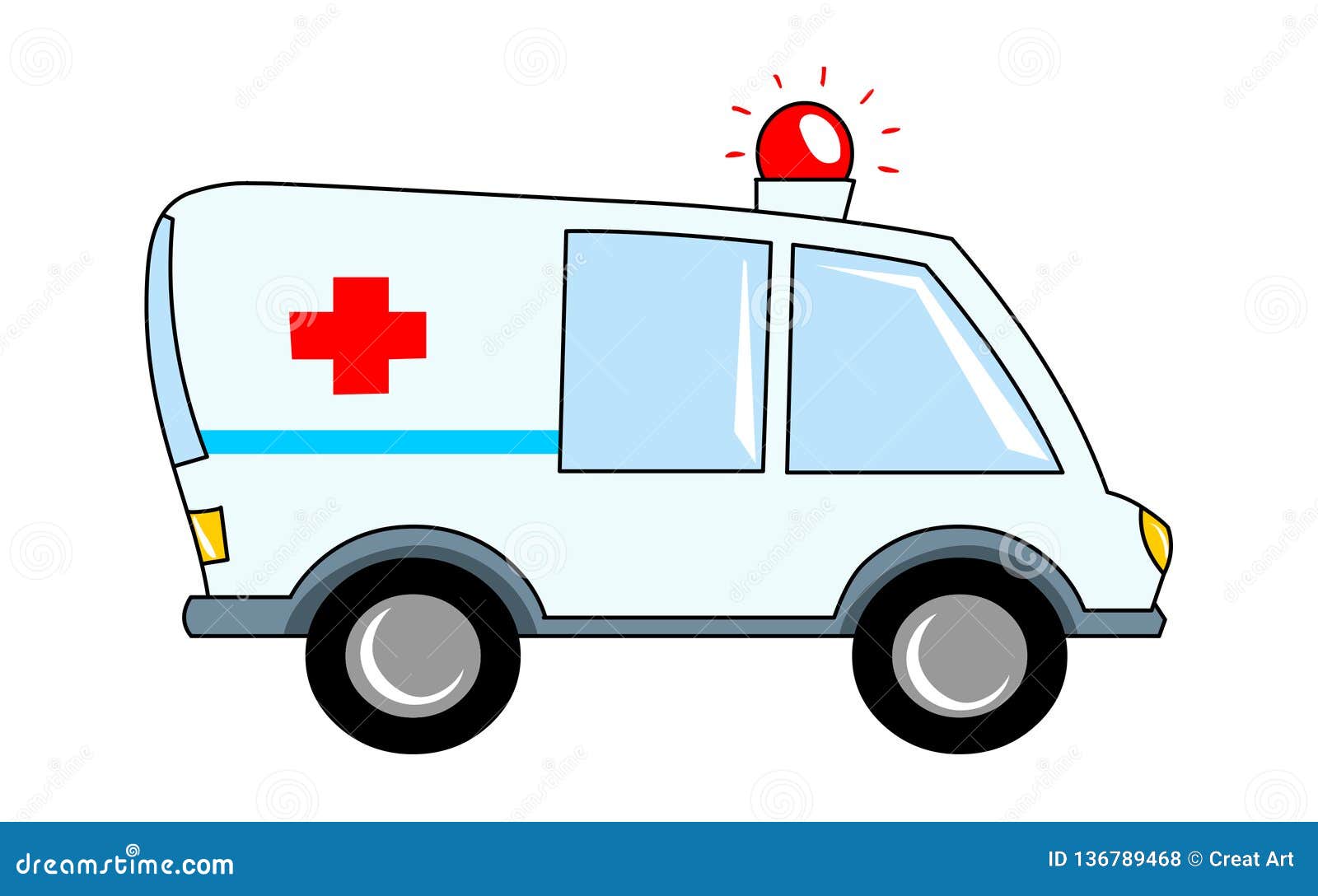 Машина скорой медицинской помощь на голубом фоне