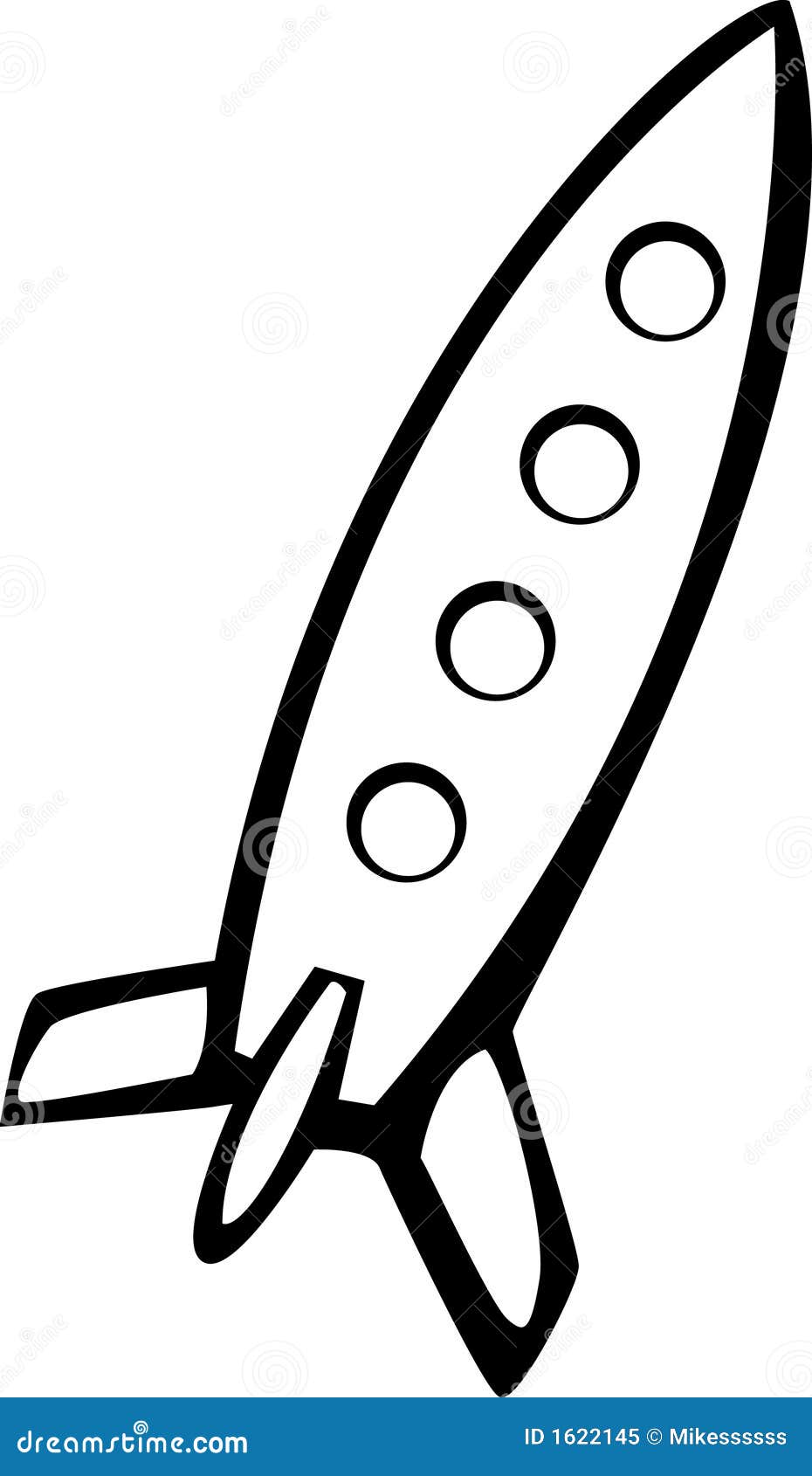 Силуэт ракеты для рисования