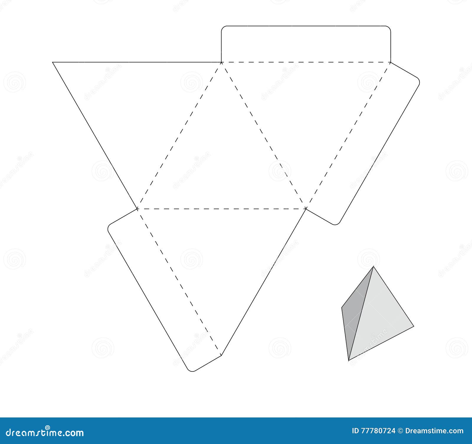Развертка треугольной коробки