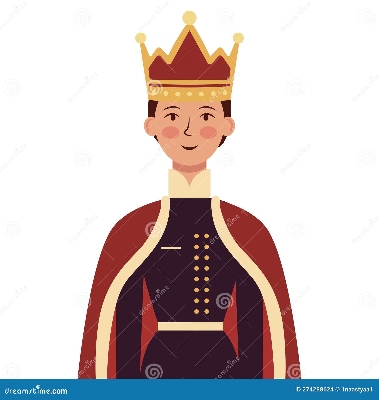 A Boy Prince, a Cartoon Boy with a Crown on His Head and a Costume