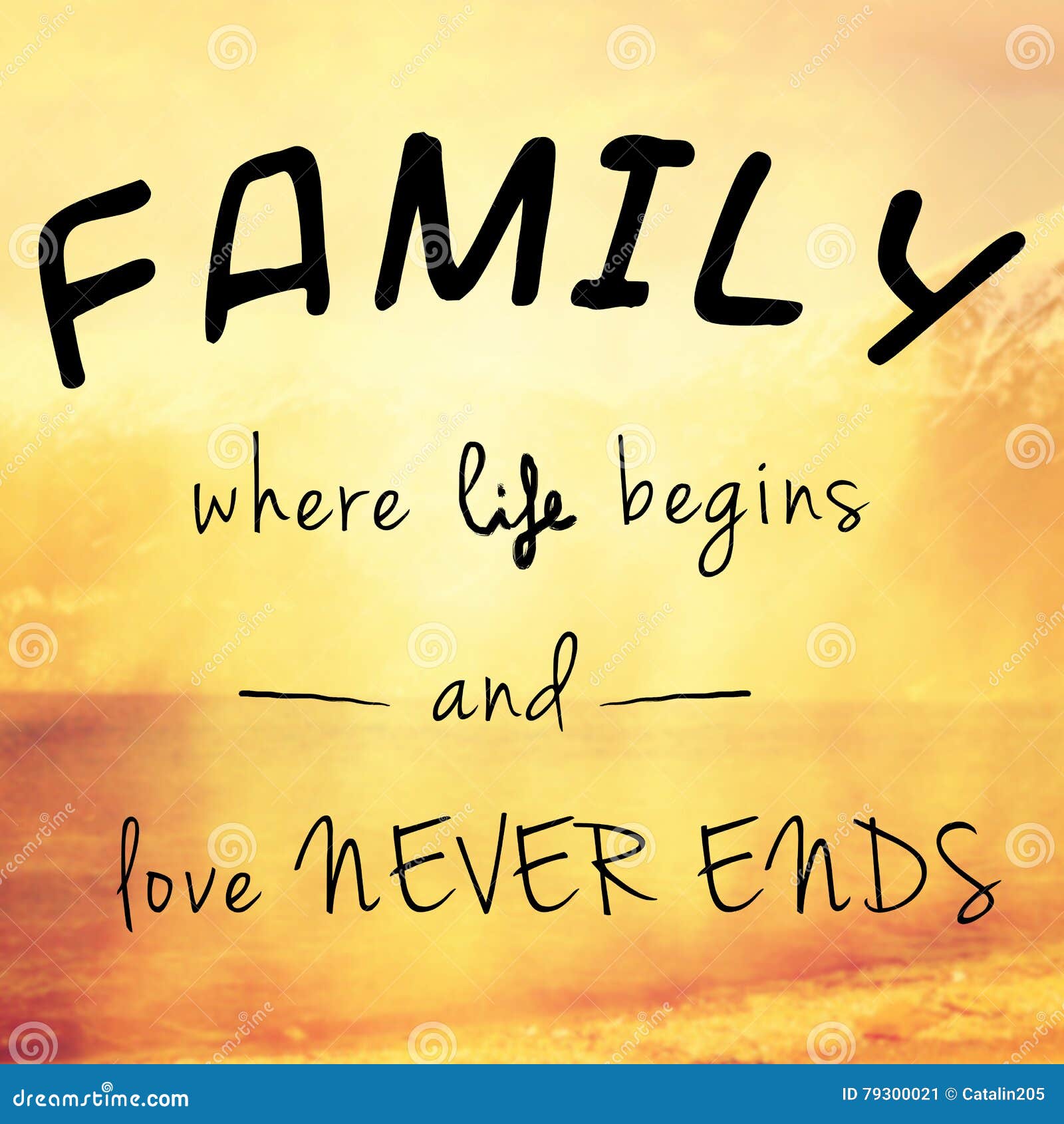 Красивое и воодушевляя сообщение о семье Иллюстрация штока ...