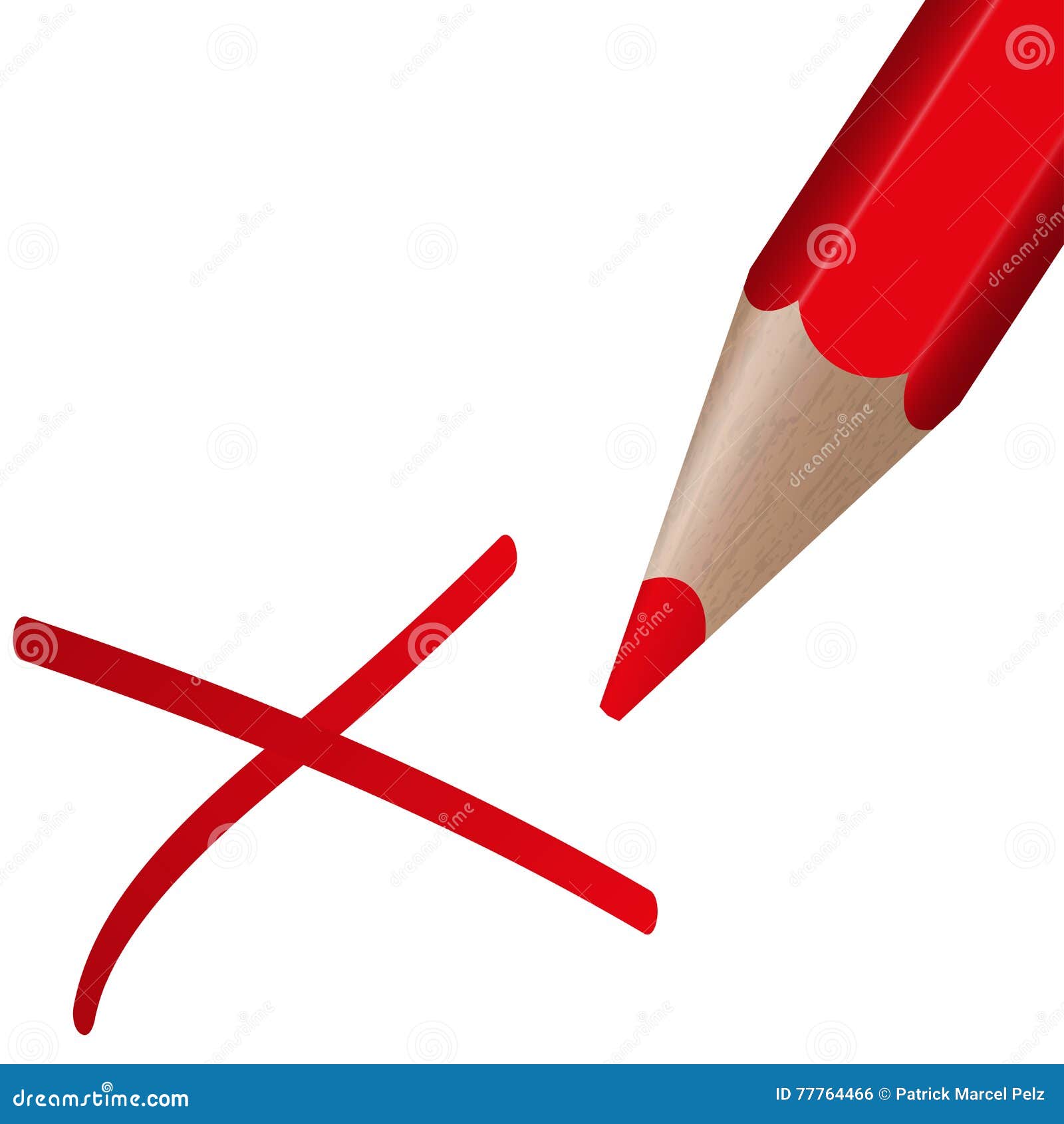 Крестик красный ручкой