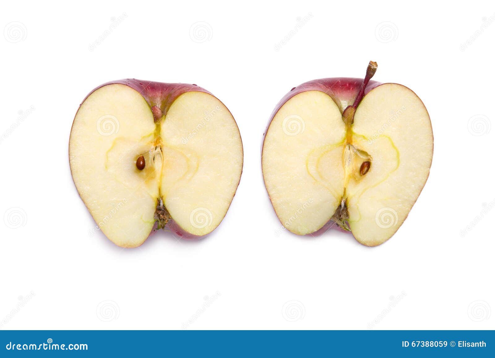 Яблоко разрезанное пополам