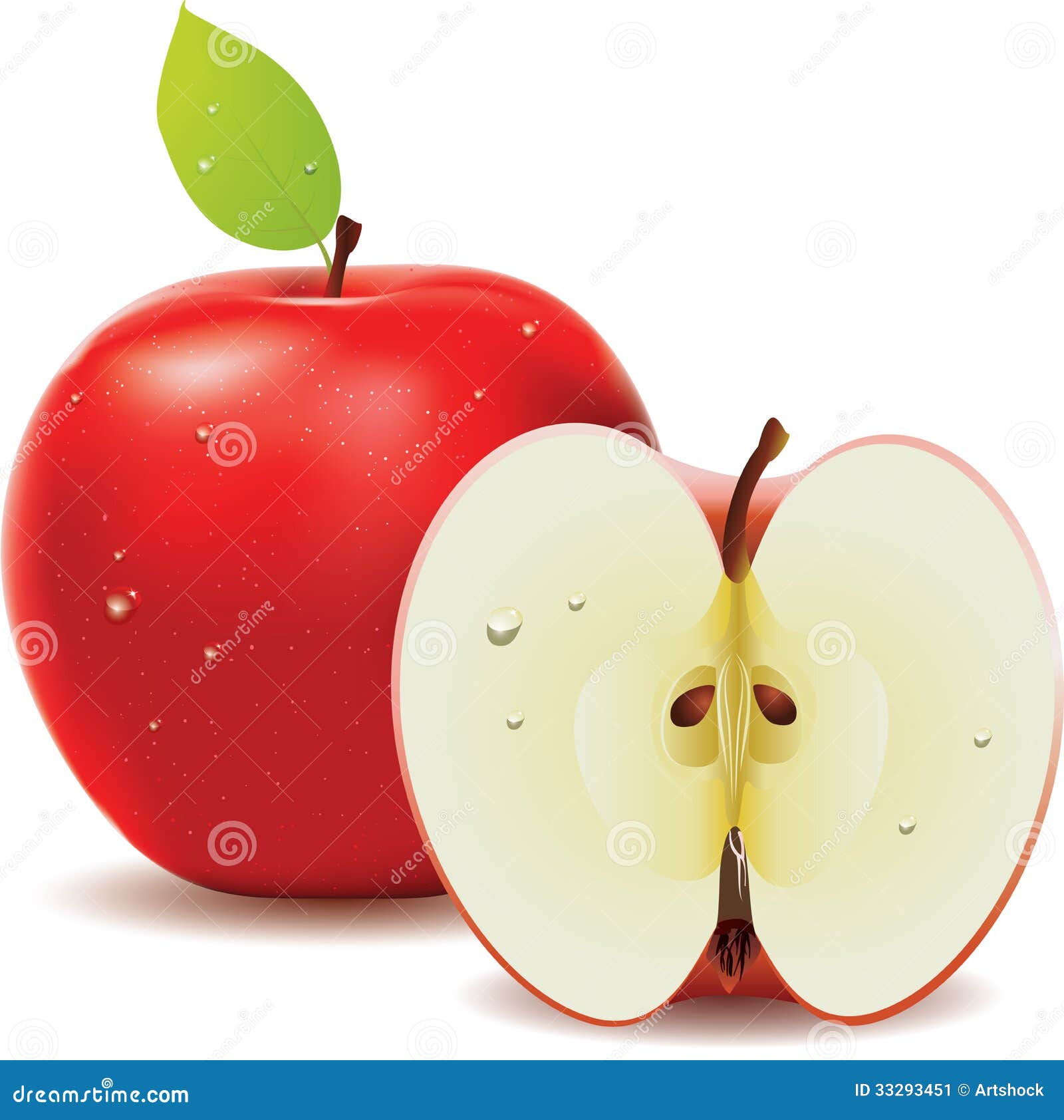 Яблоко наполовину красное