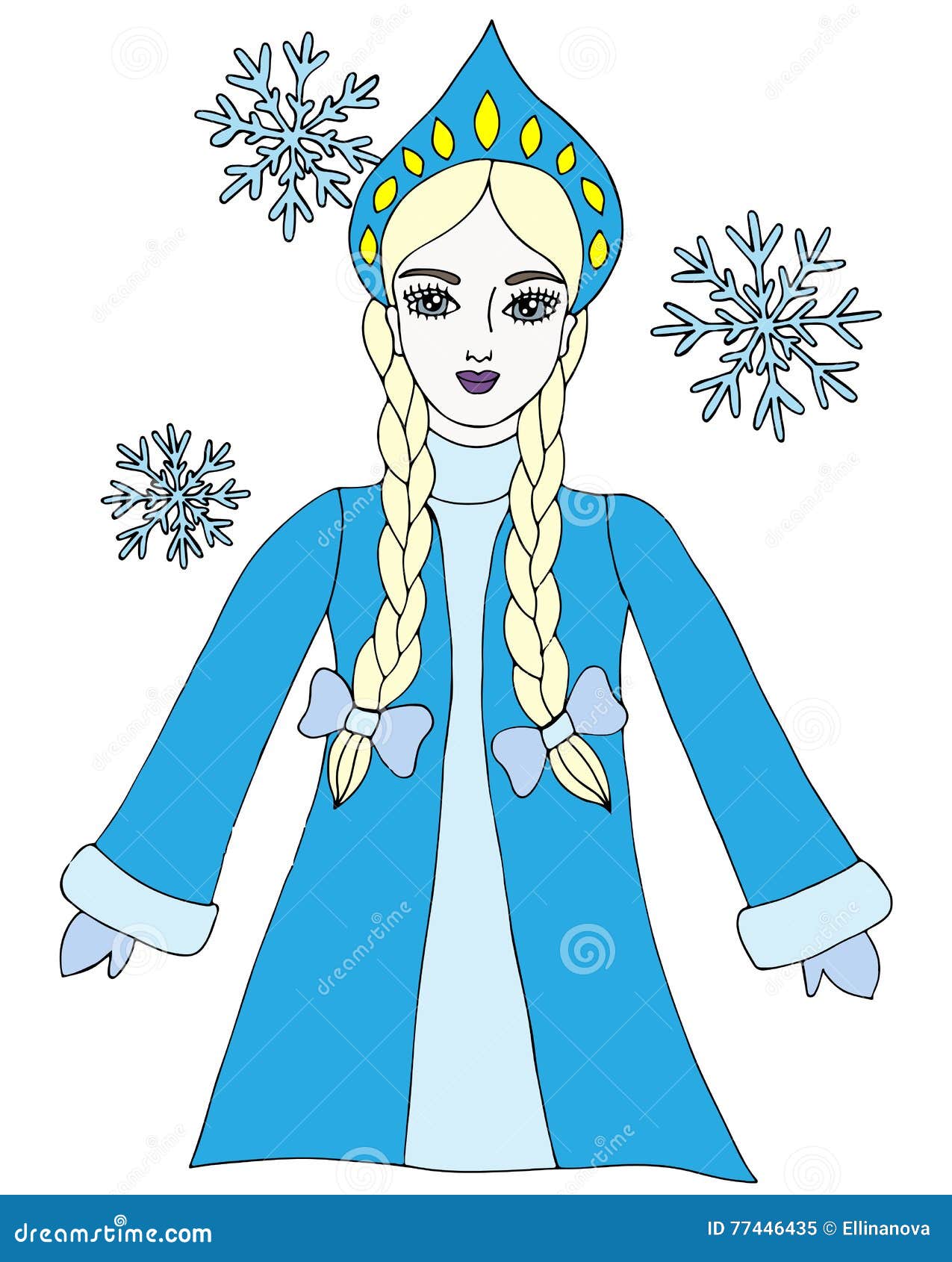 Рисунок снежной королевы и Снегурочки